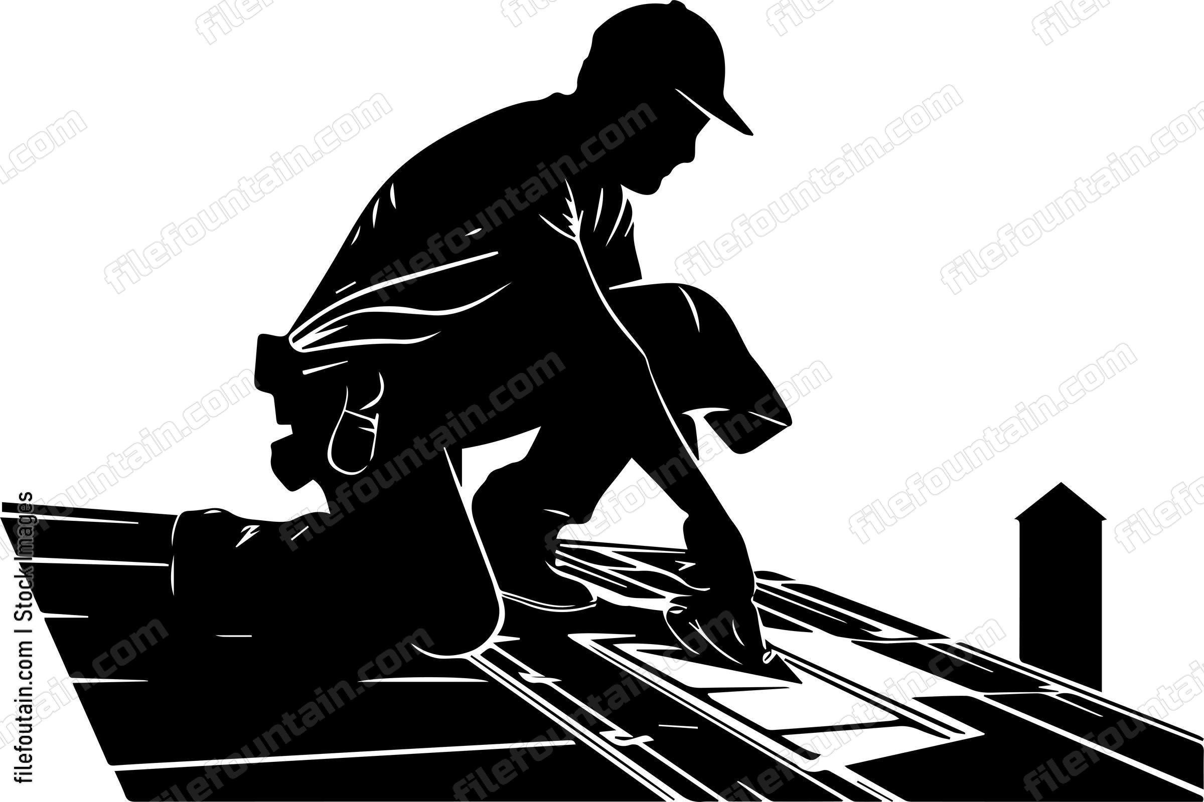 Roofer Fixing The Roof