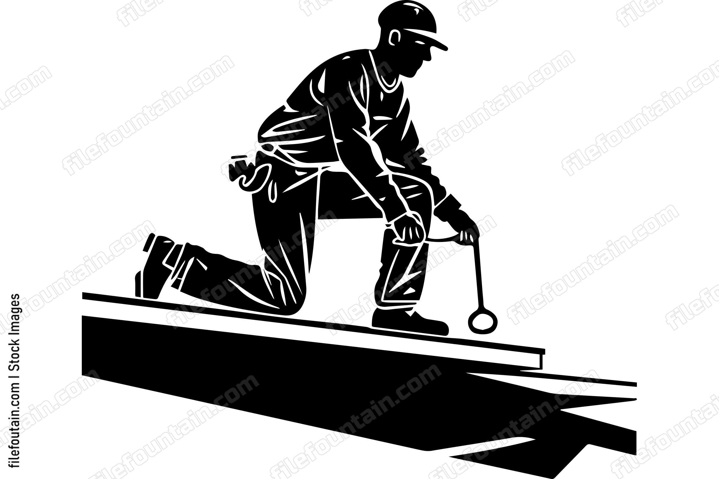 Roofer Fixing The Roof