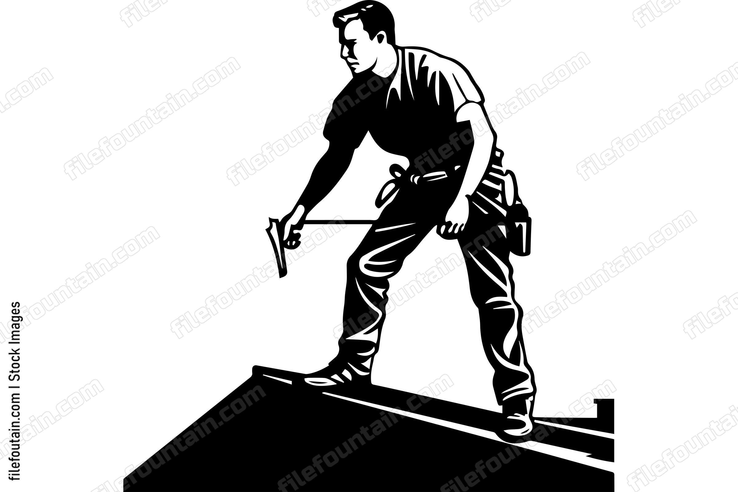 Roofer Fixing The Roof