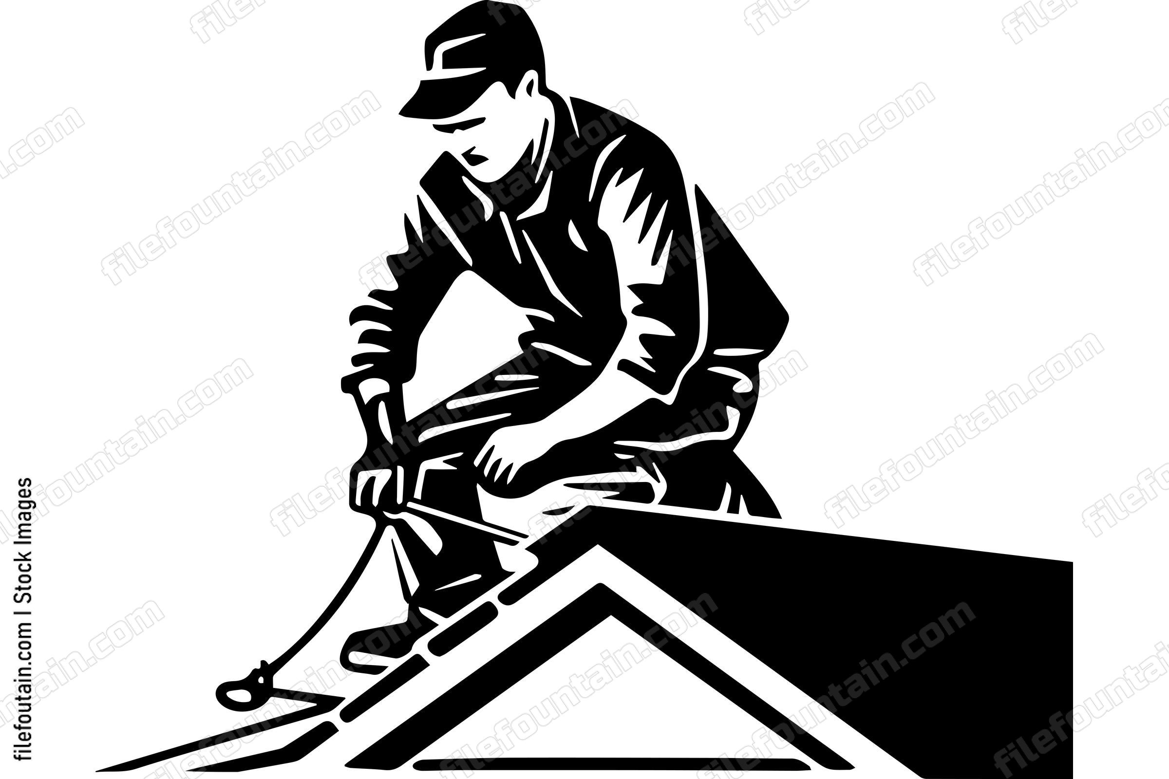 Roofer Fixing The Roof