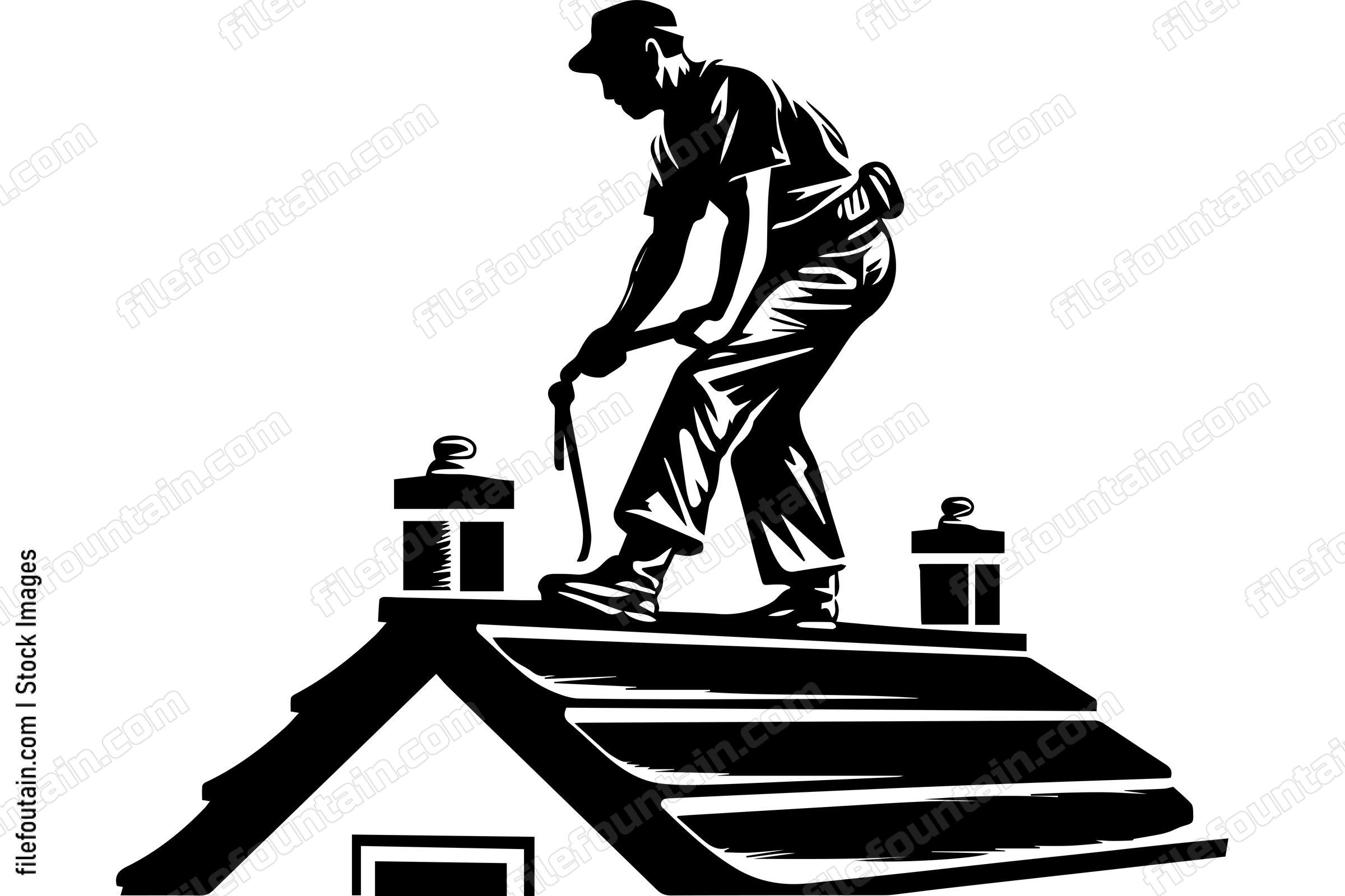 Roofer Fixing The Roof