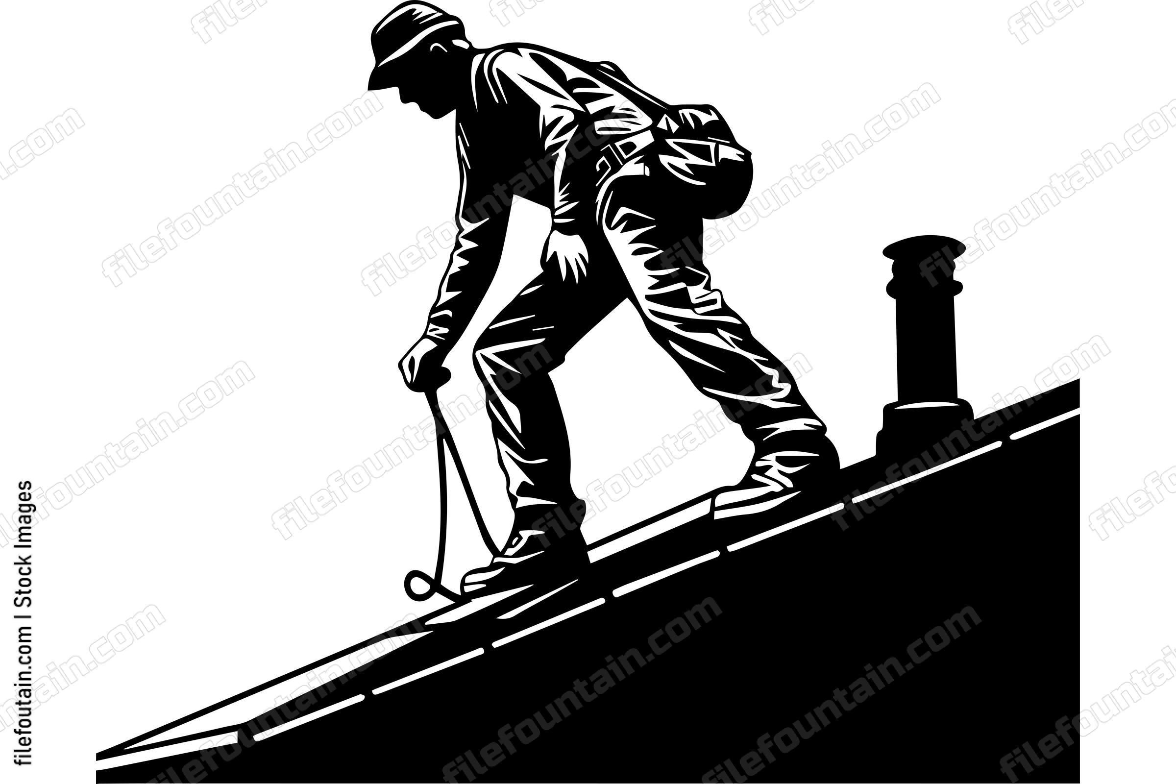 Roofer Fixing The Roof