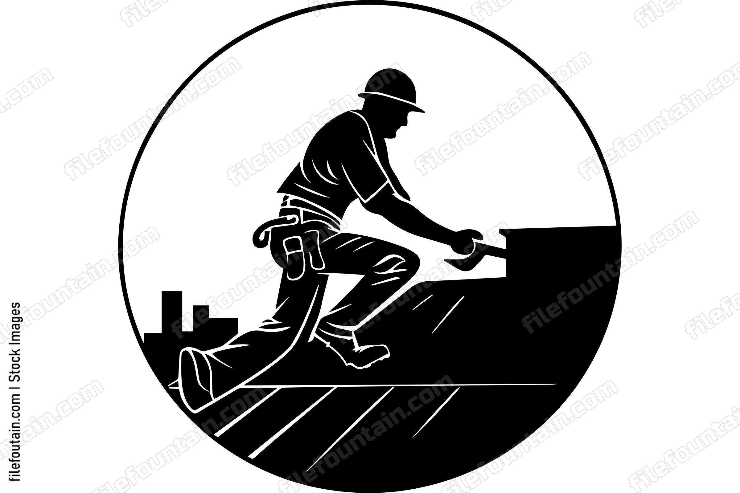 Roofer Fixing The Roof