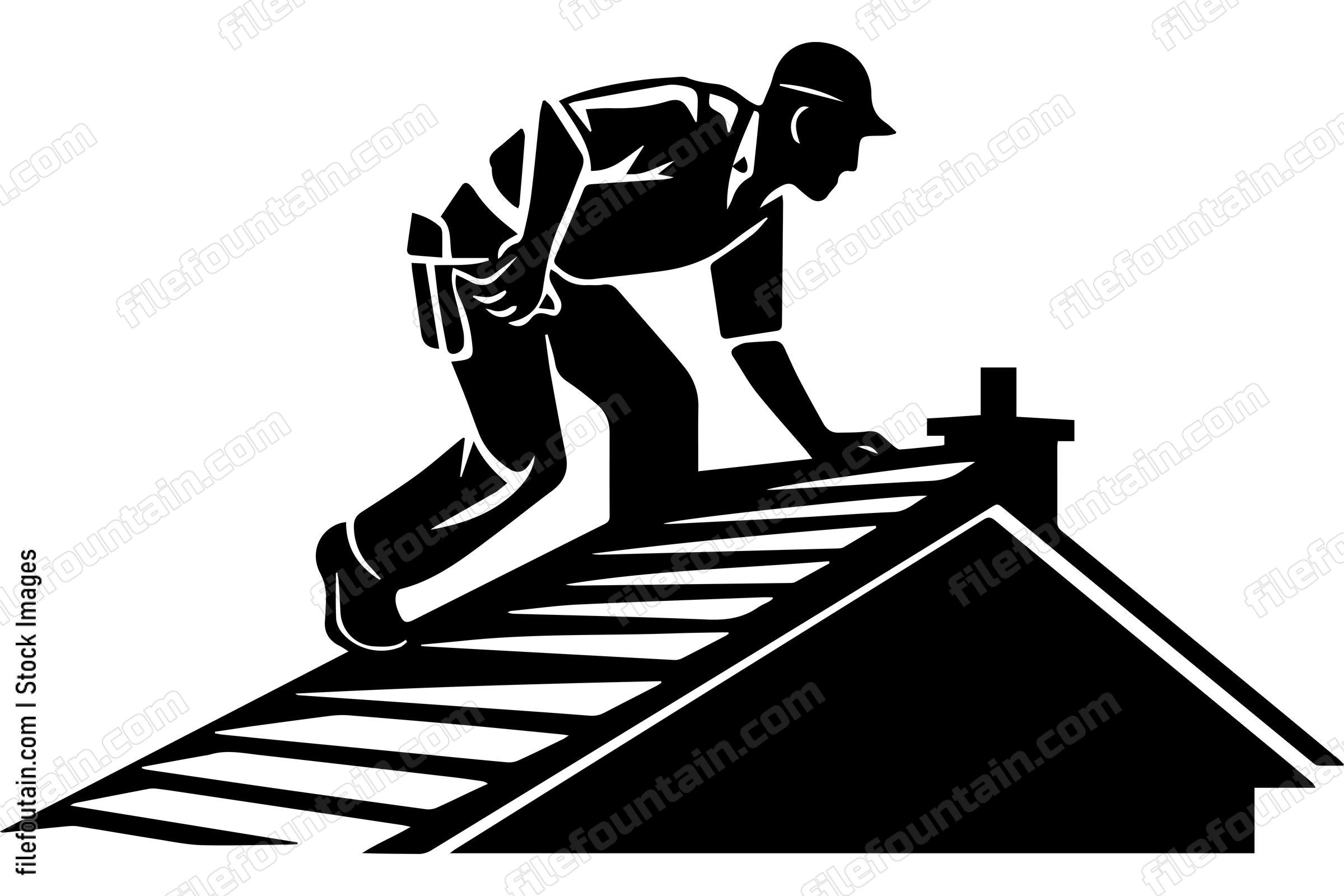 Roofer Fixing The Roof