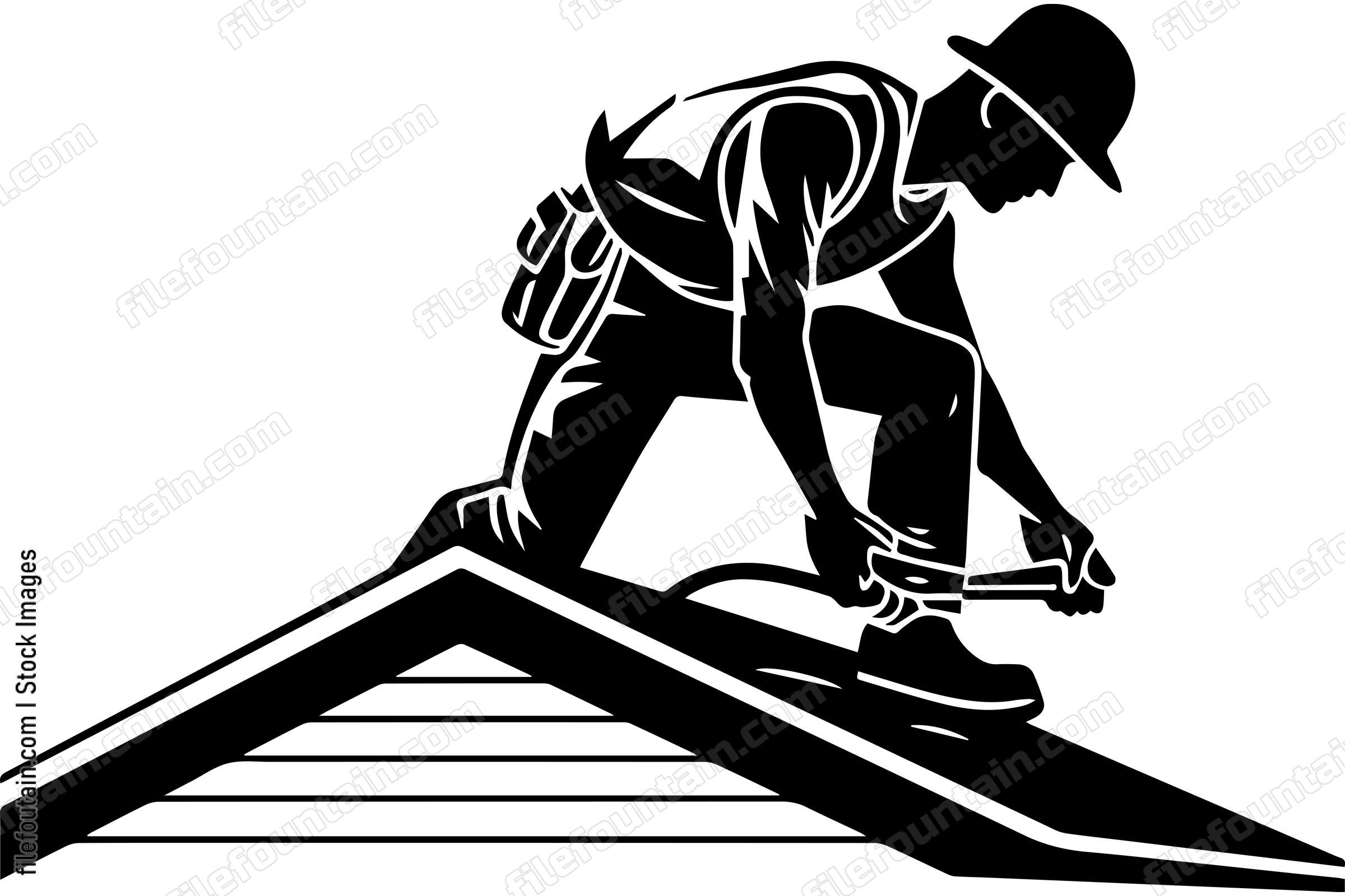 Roofer Fixing The Roof