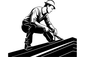 Roofer Fixing The Roof