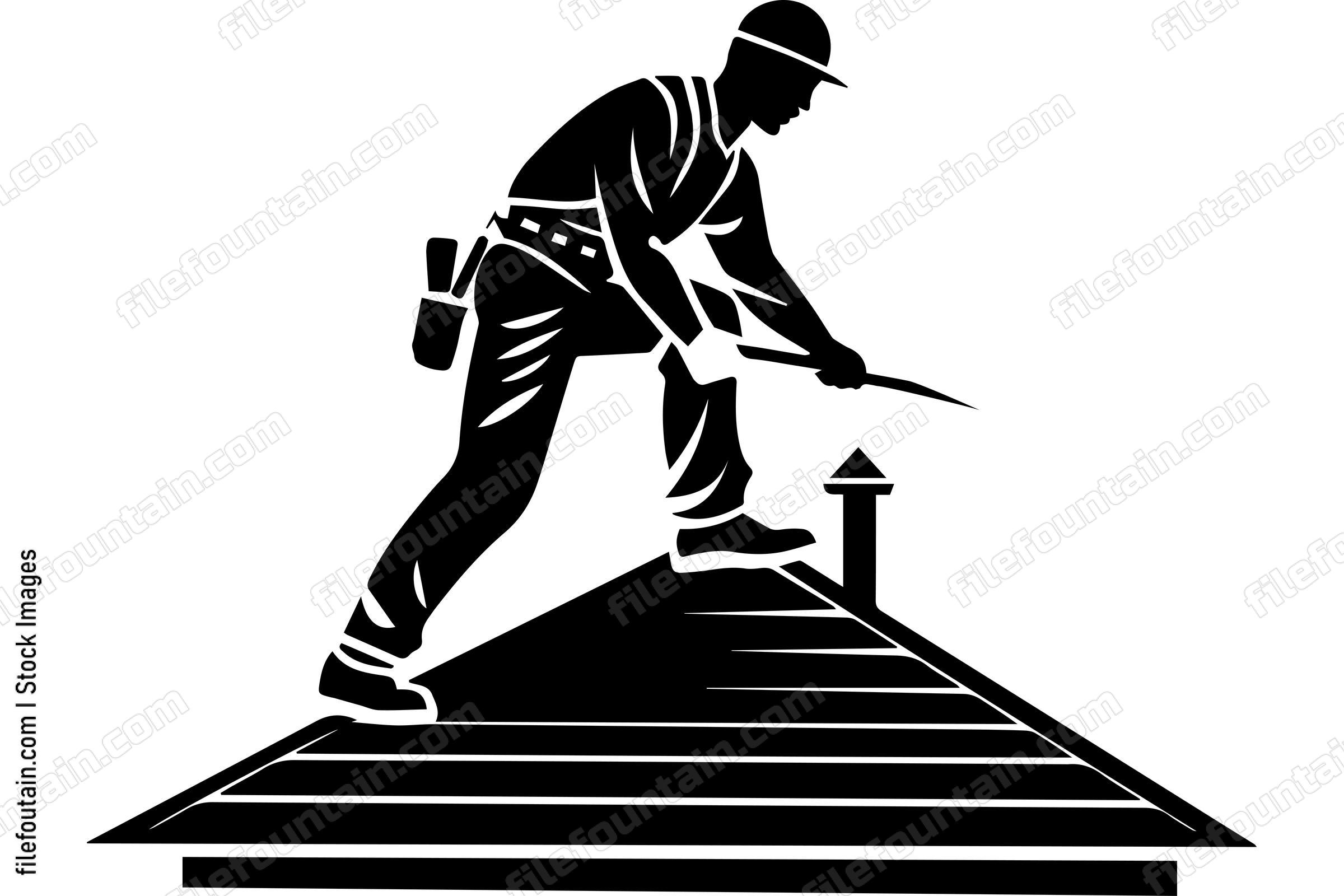 Roofer Fixing The Roof