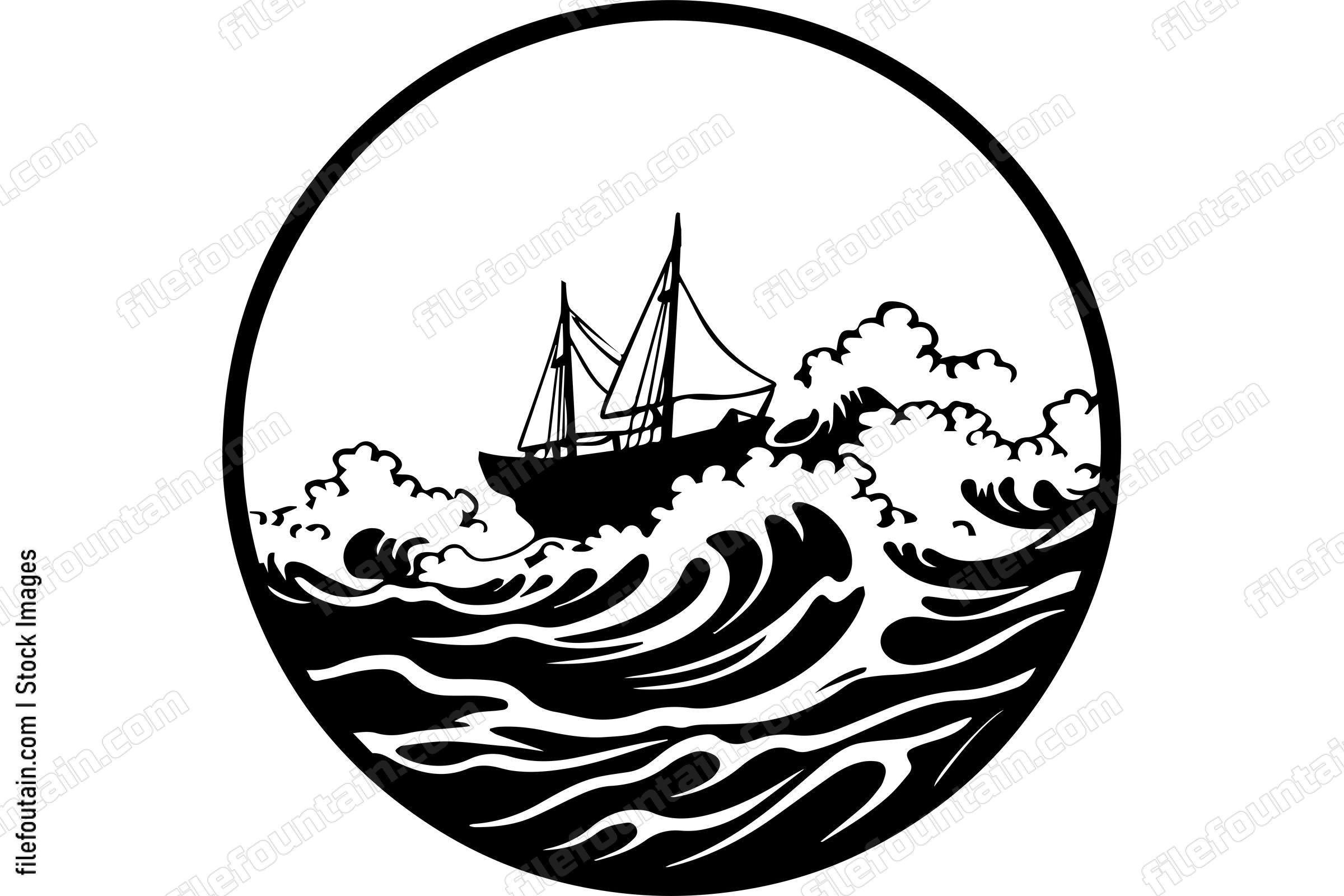 Ship Sailing In A Sea Storm