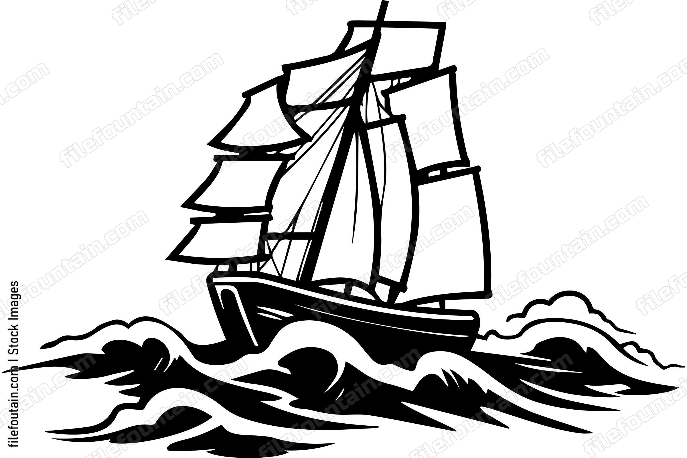 Ship Sailing In A Sea Storm