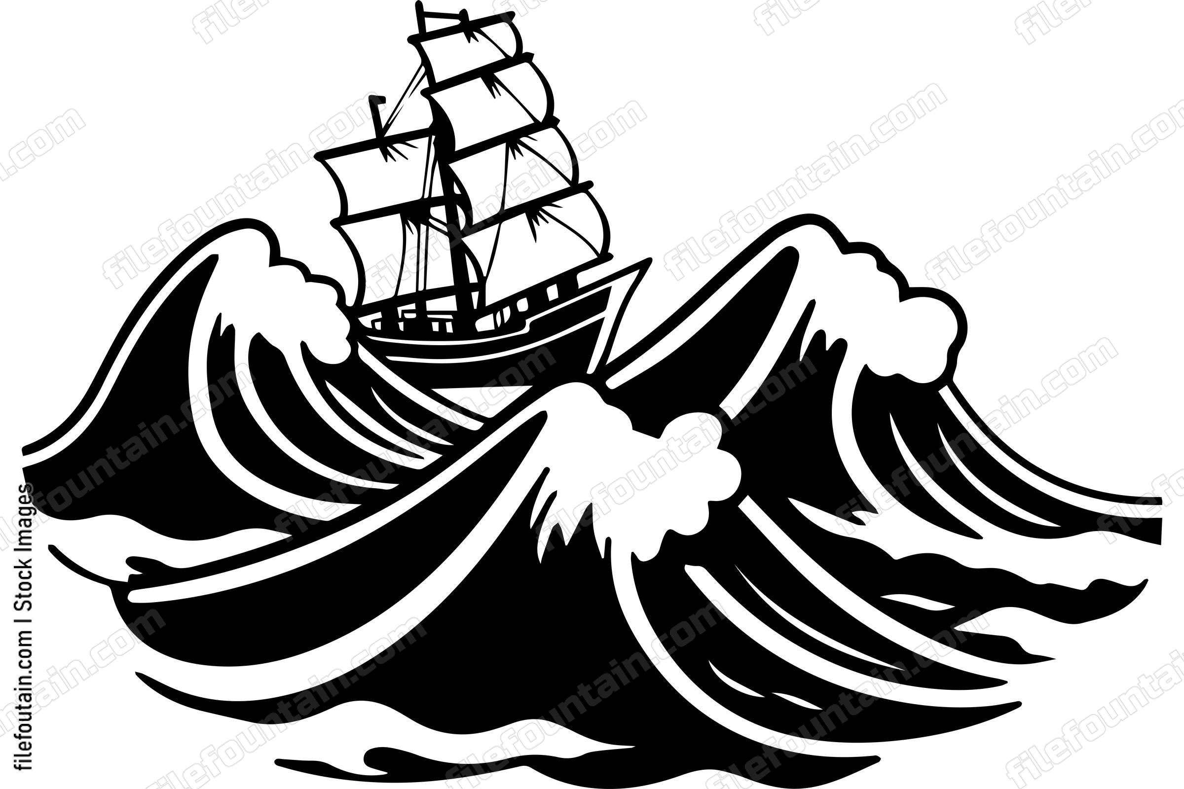 Ship Sailing In A Sea Storm