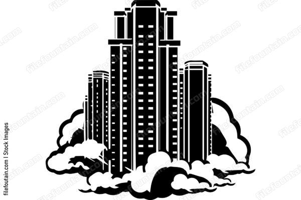 Skyscraper In Clouds