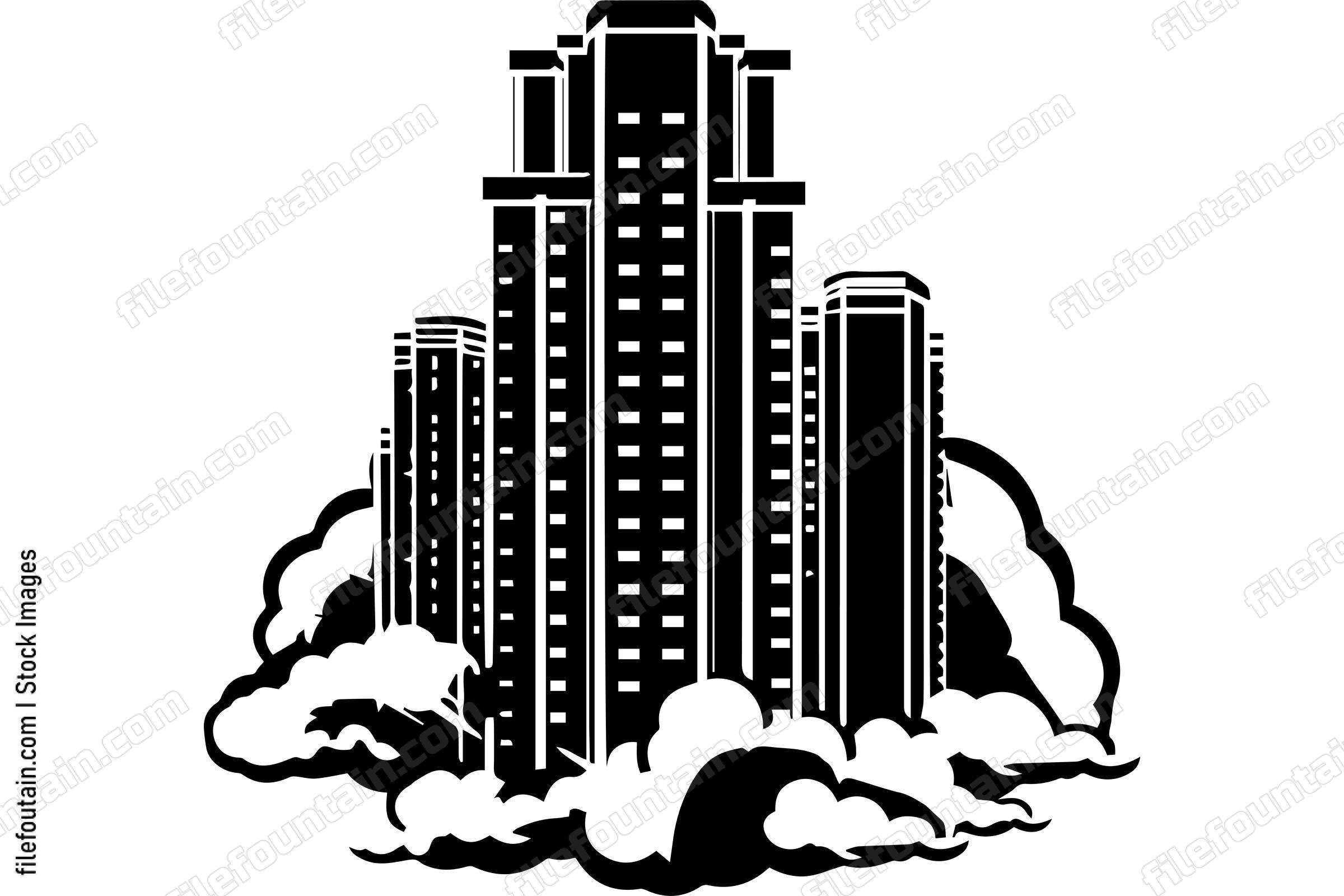Skyscraper In Clouds