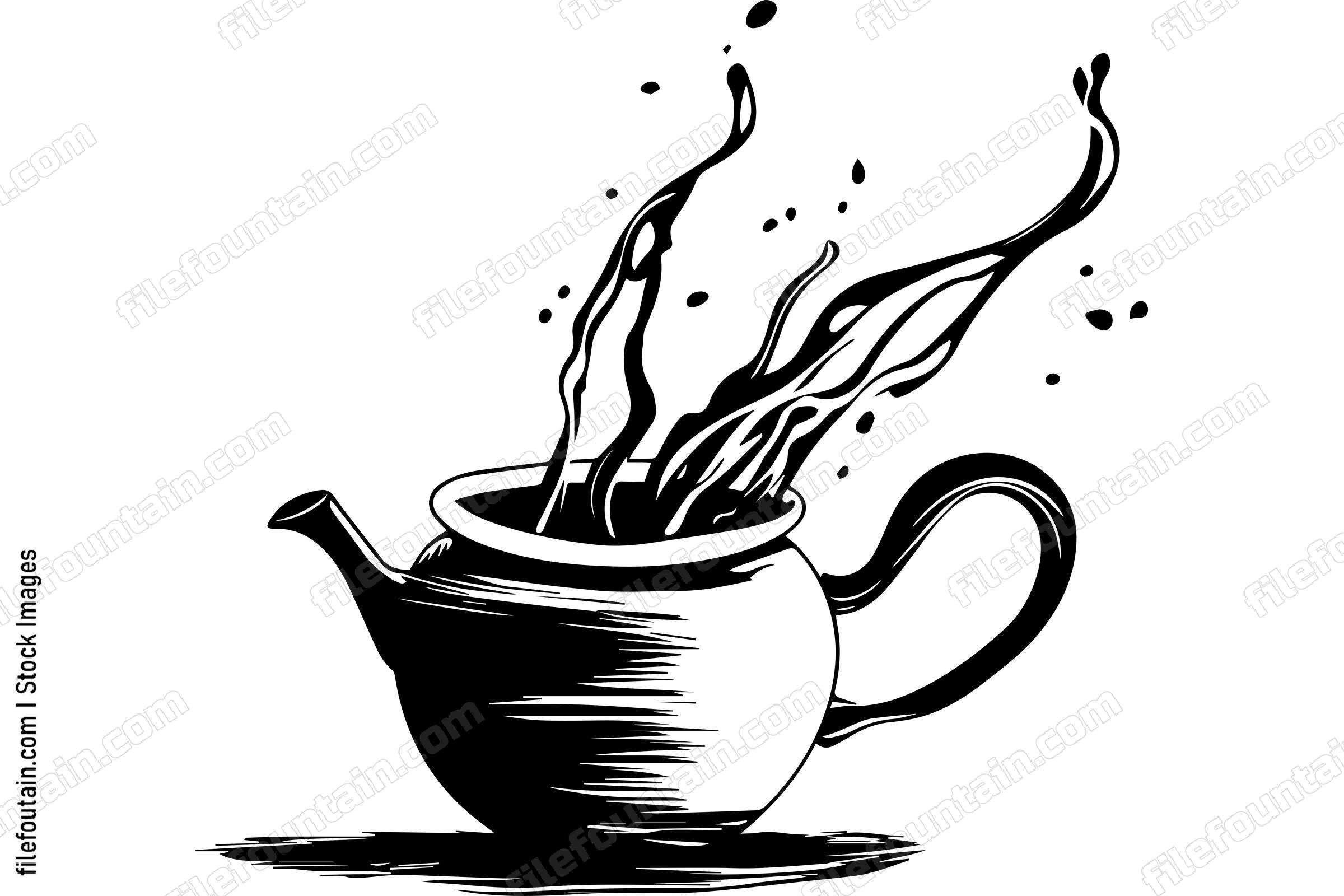 Teapot With Water Splashing