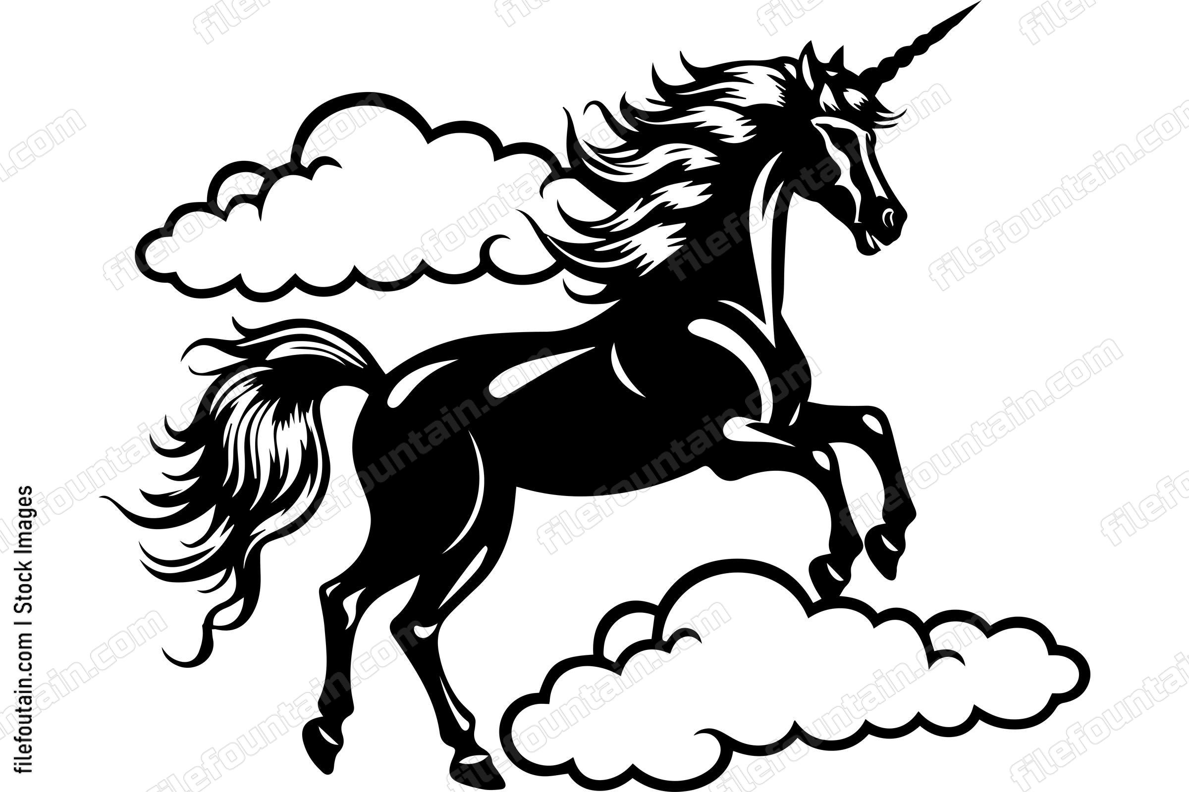 Unicorn In Clouds