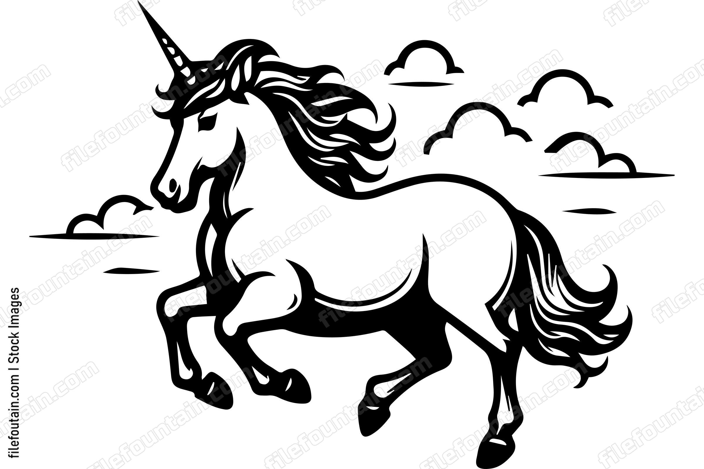 Unicorn In Clouds