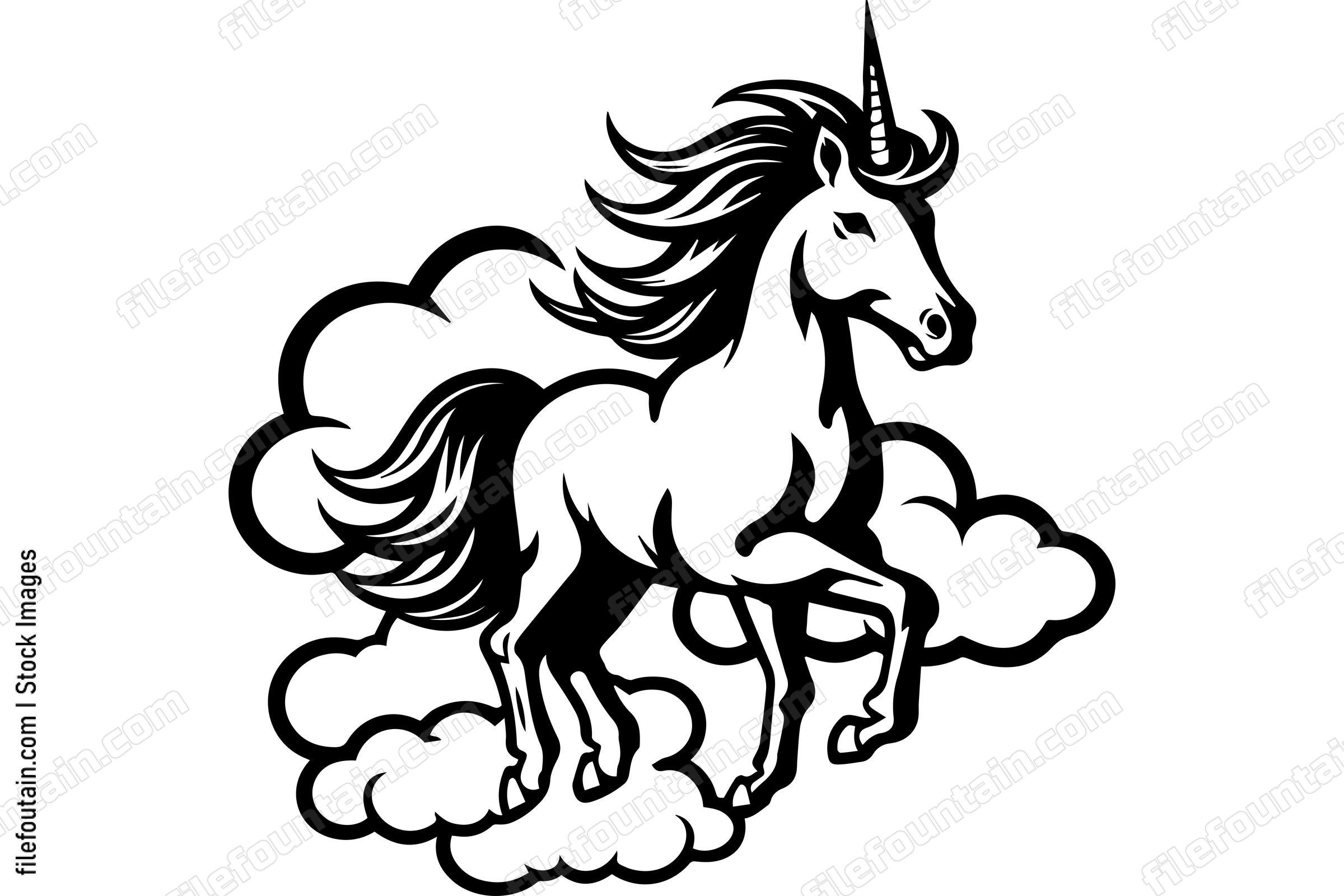 Unicorn In Clouds