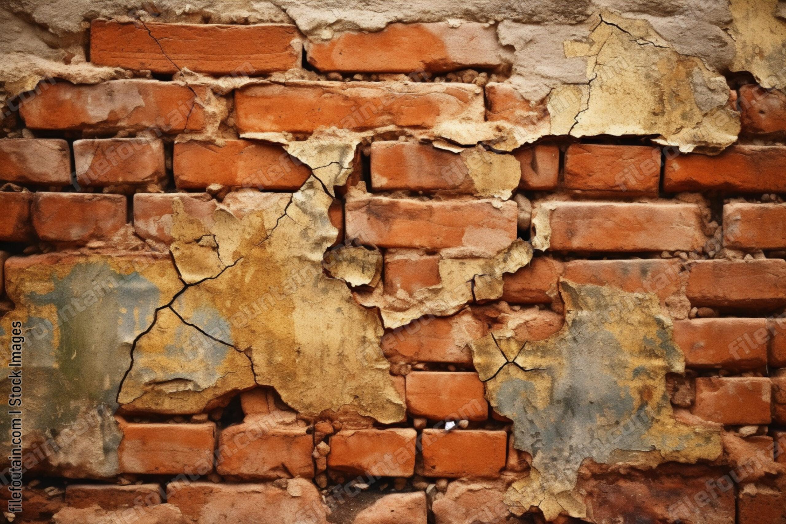 Cracked Brick Wall Background