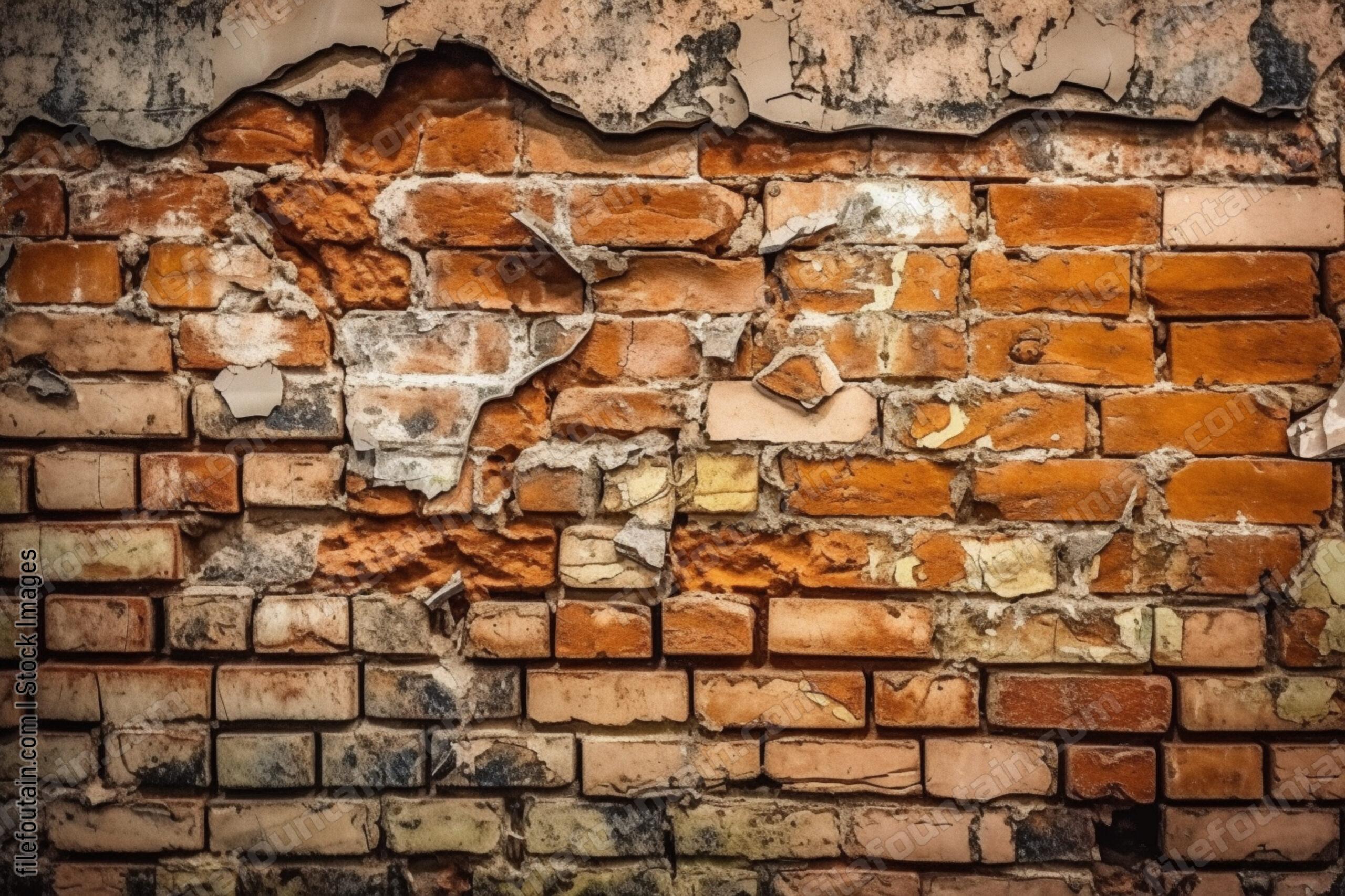 Cracked Brick Wall Background