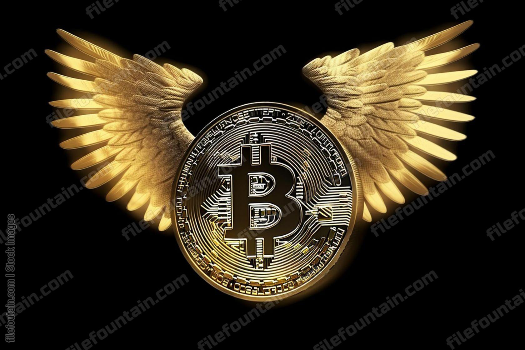 Flying Bitcoin With Wings