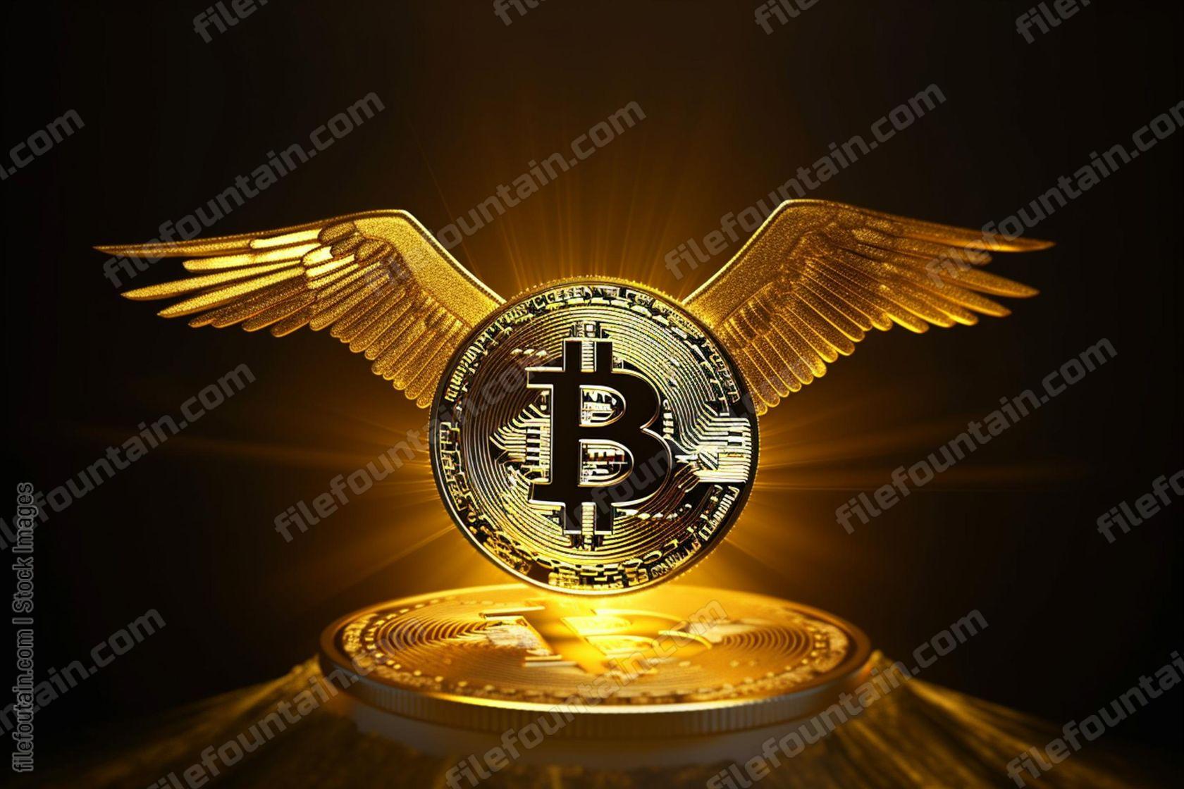 Flying Bitcoin With Wings