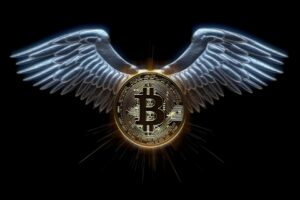 Flying Bitcoin With Wings