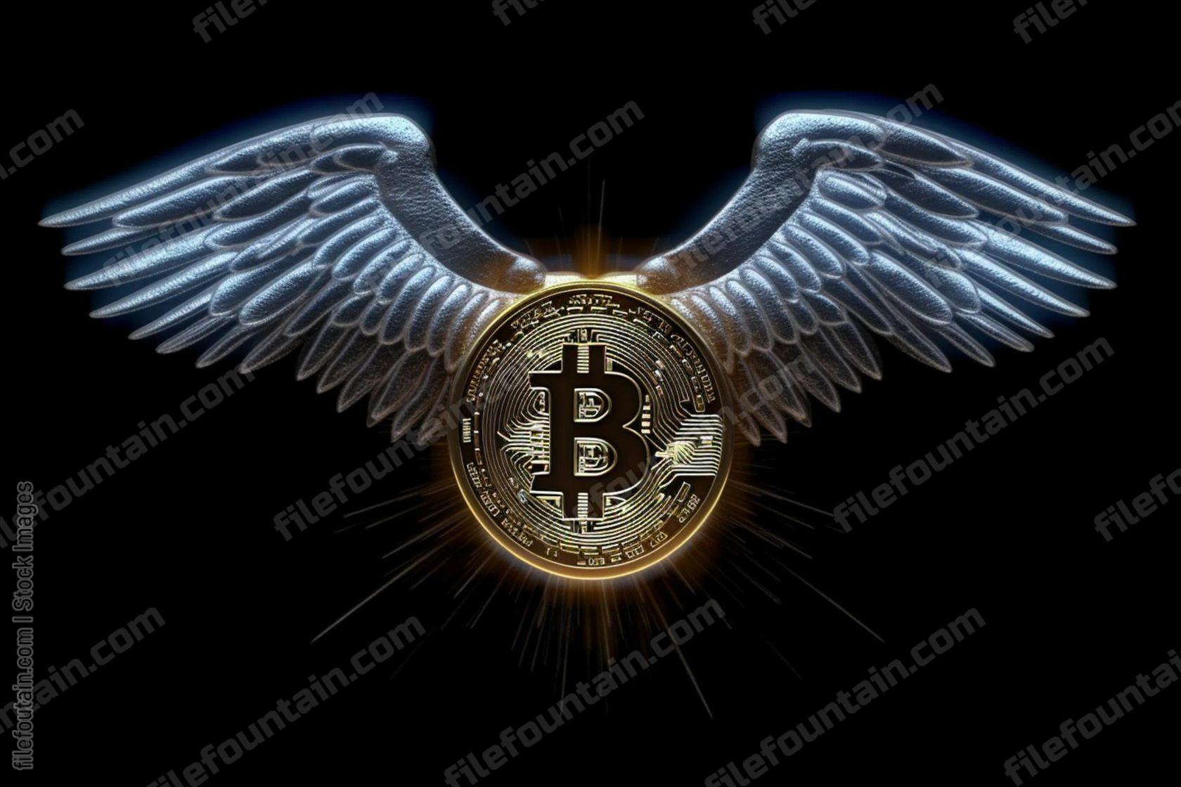 Flying Bitcoin With Wings