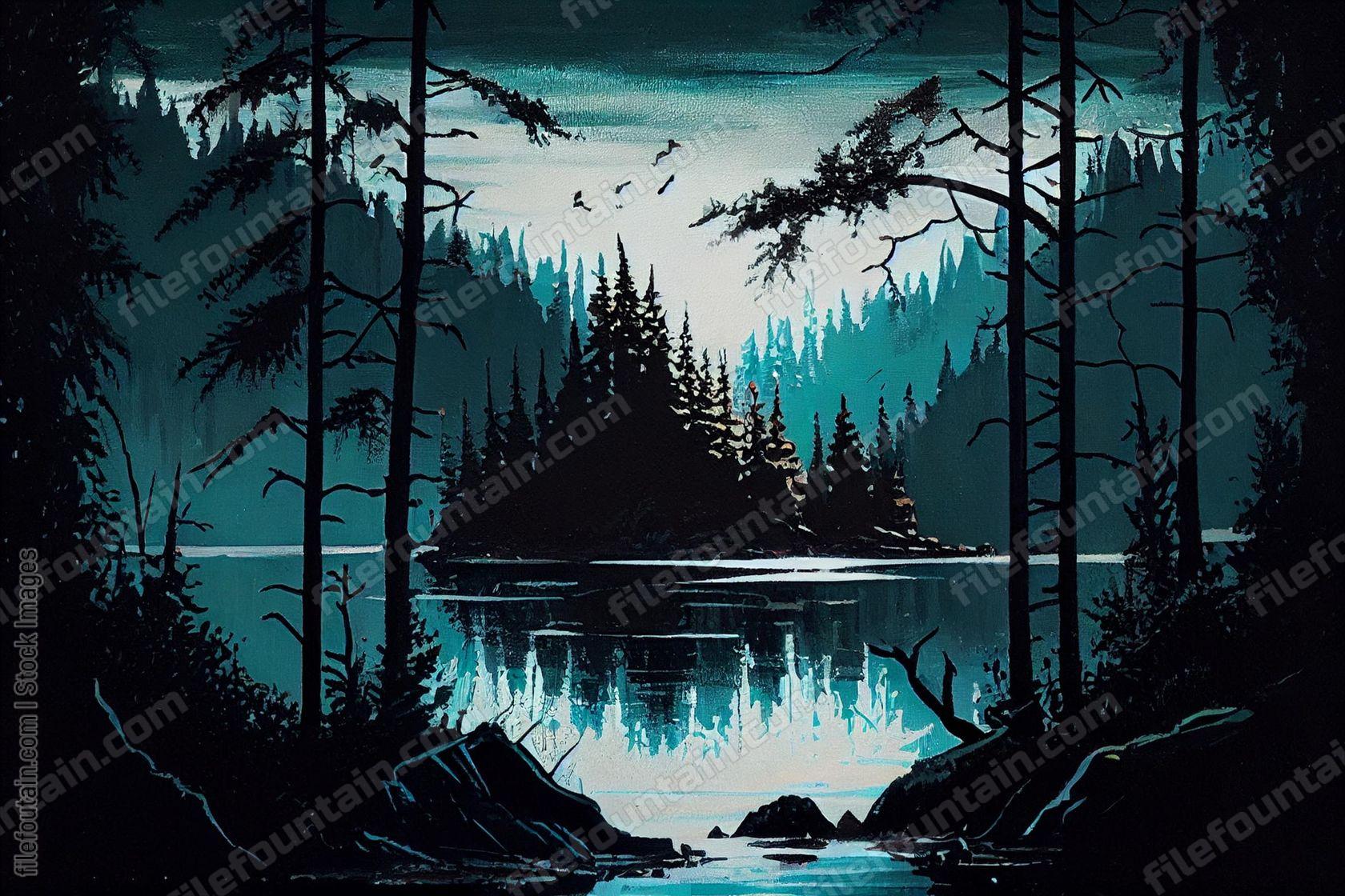 Oil Canvas Painting of Nature Wildlife