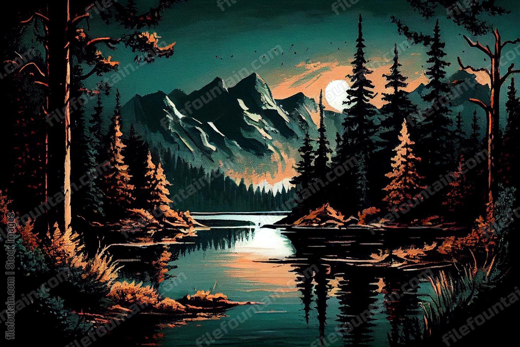 Oil Canvas Painting of Nature Wildlife
