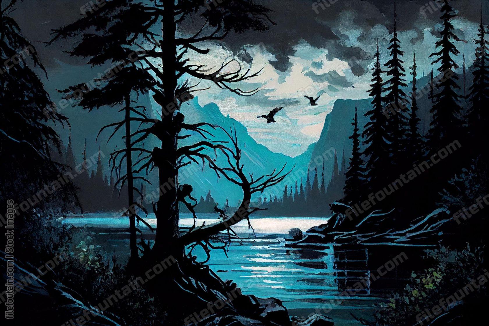 Oil Canvas Painting of Nature Wildlife