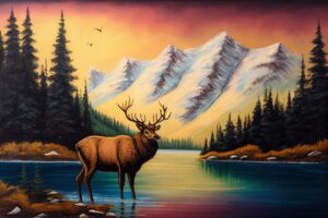 Oil Canvas Painting of Nature Wildlife
