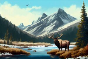 Oil Canvas Painting of Nature Wildlife