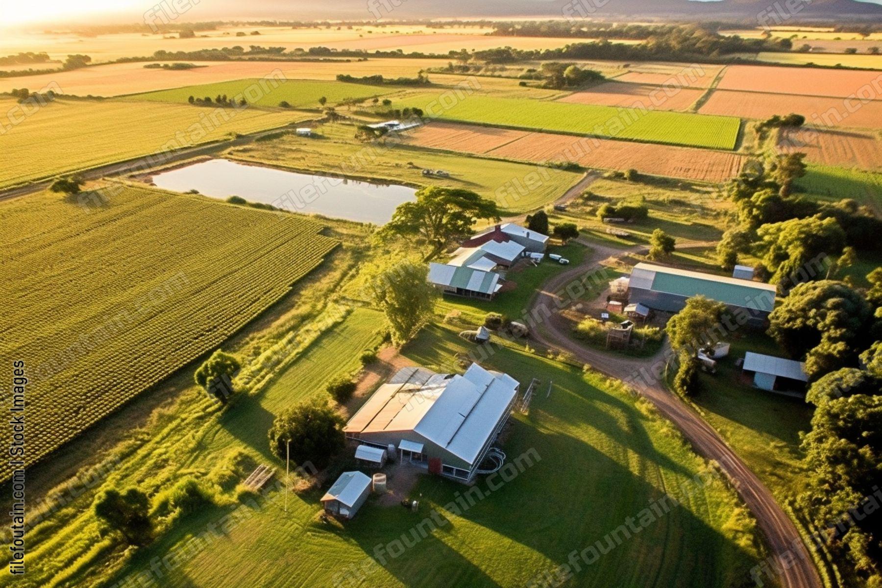 Aeriel View Of A Farm