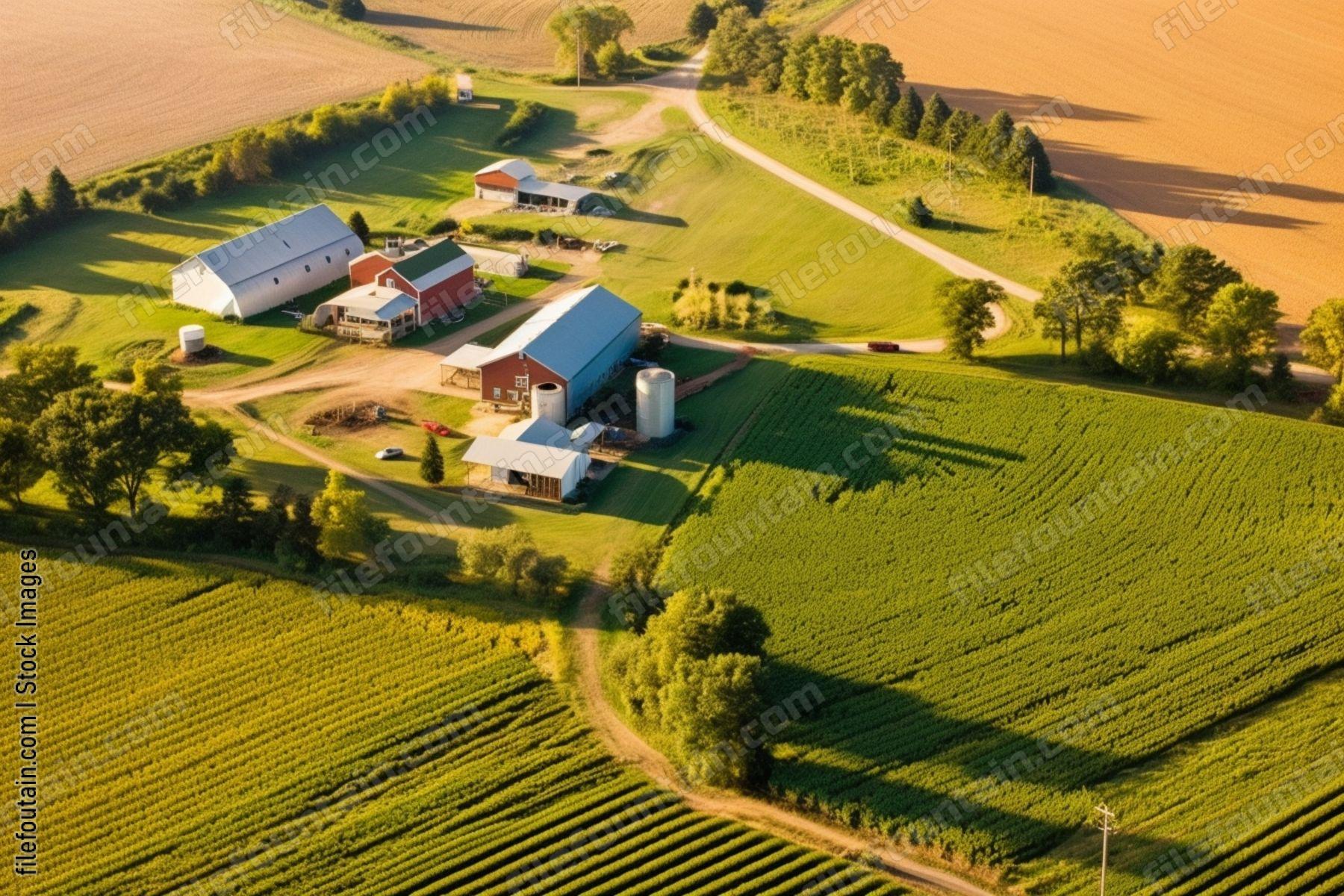 Aeriel View Of A Farm