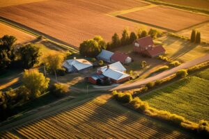 Aeriel View Of A Farm