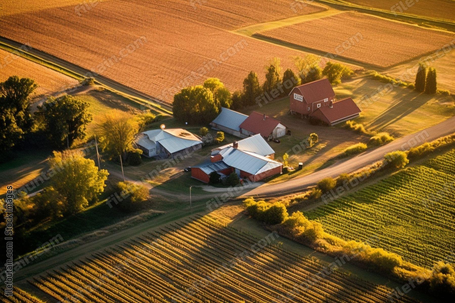 Aeriel View Of A Farm