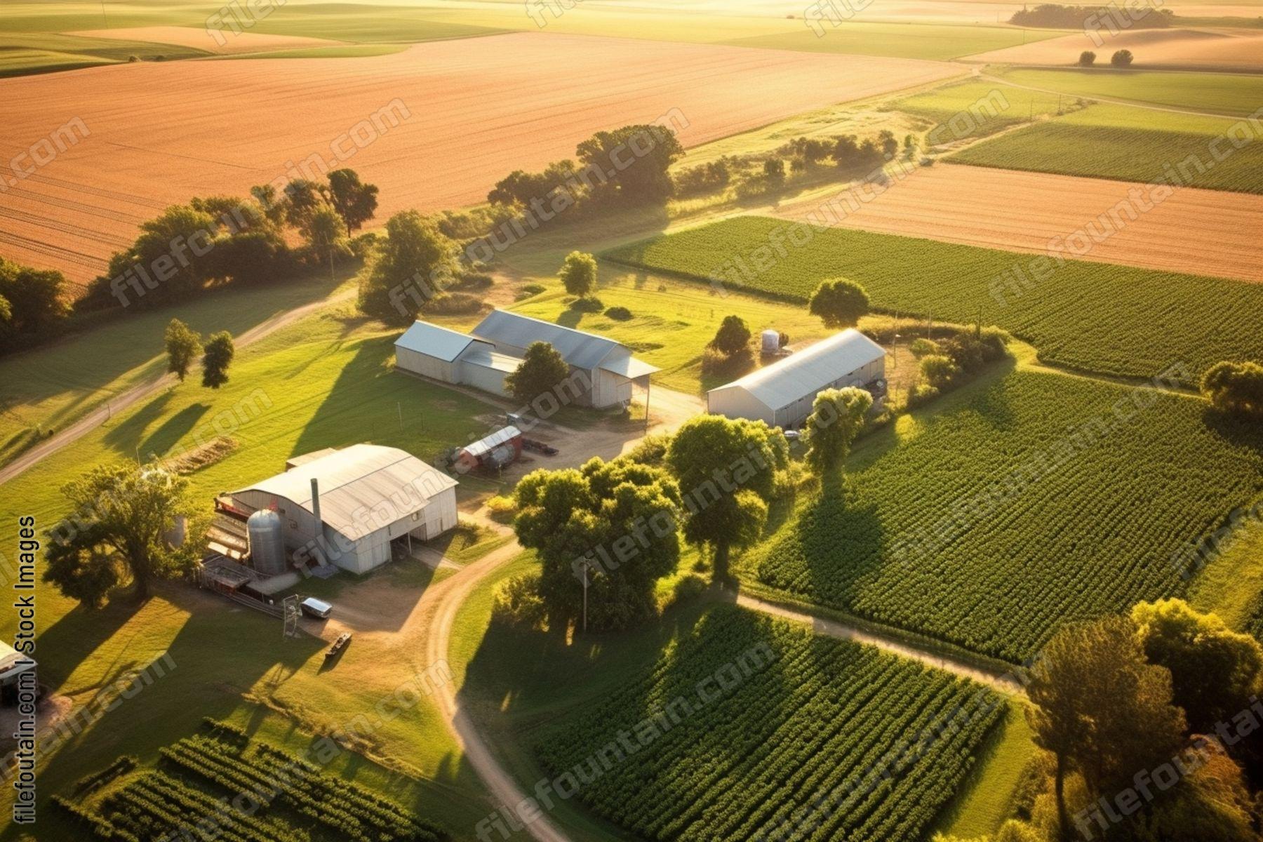 Aeriel View Of A Farm