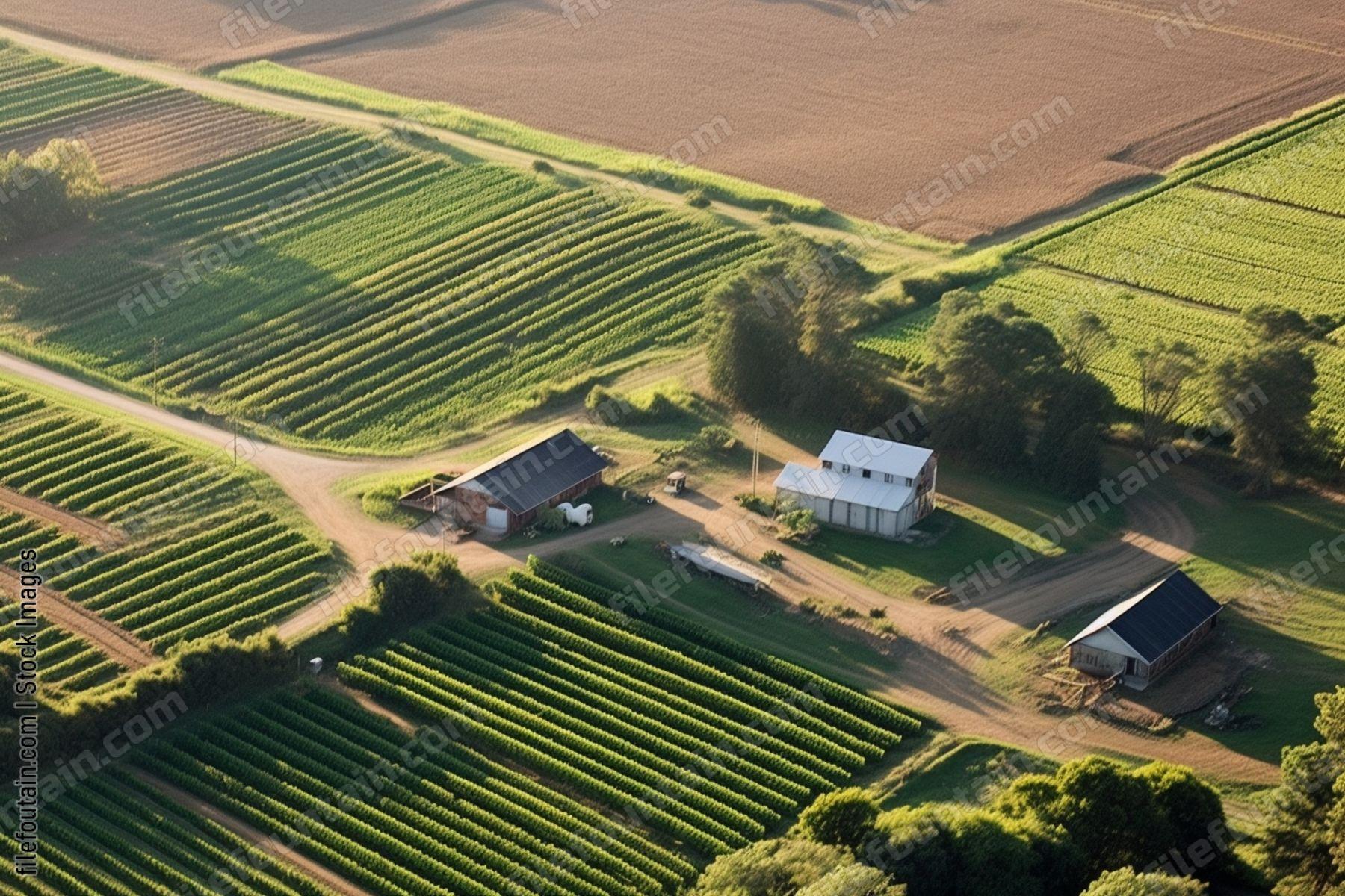 Aeriel View Of A Farm