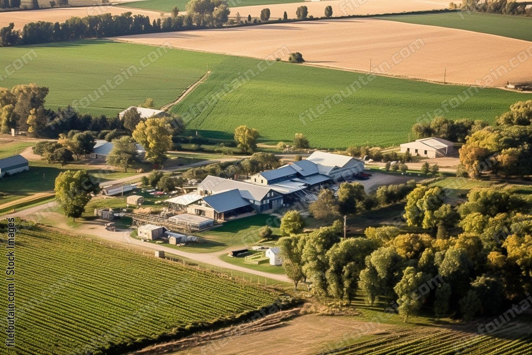 Aeriel View Of A Farm