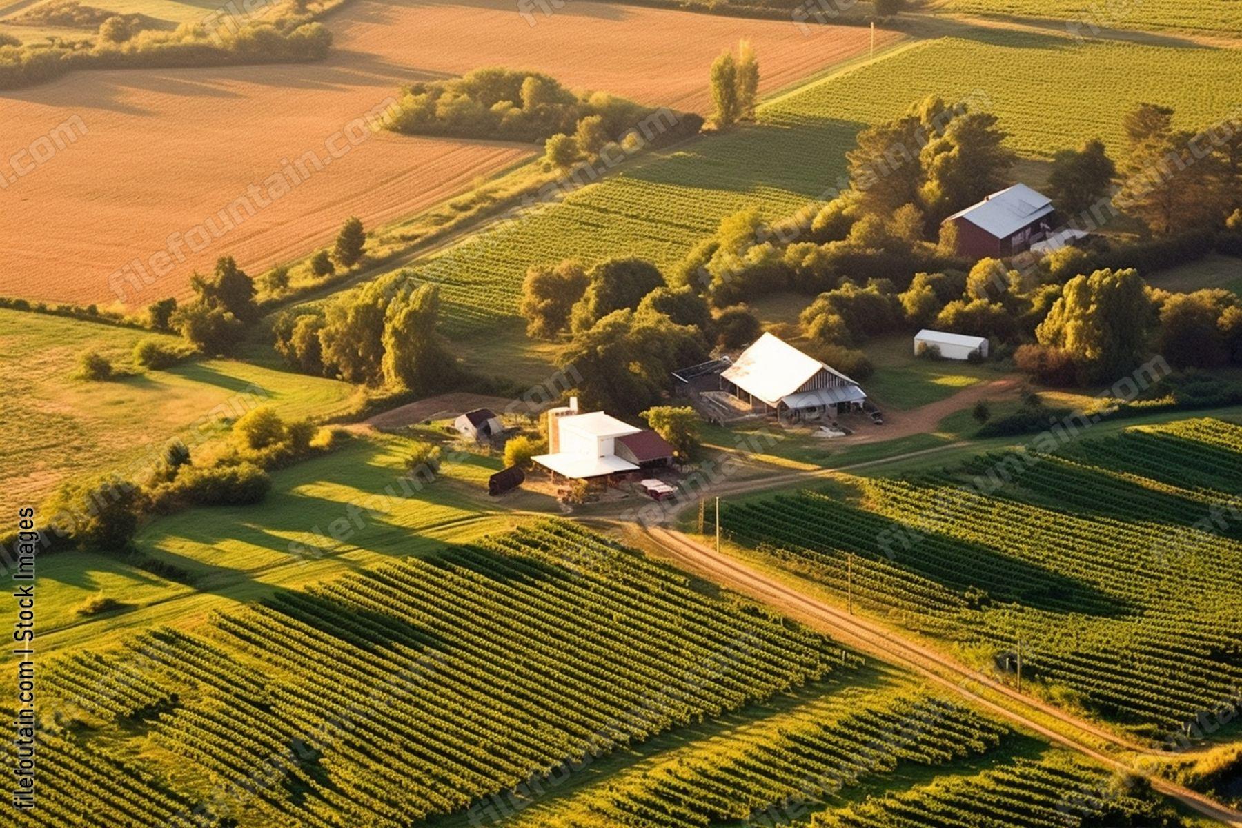 Aeriel View Of A Farm