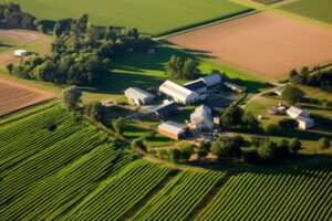 Aeriel View Of A Farm