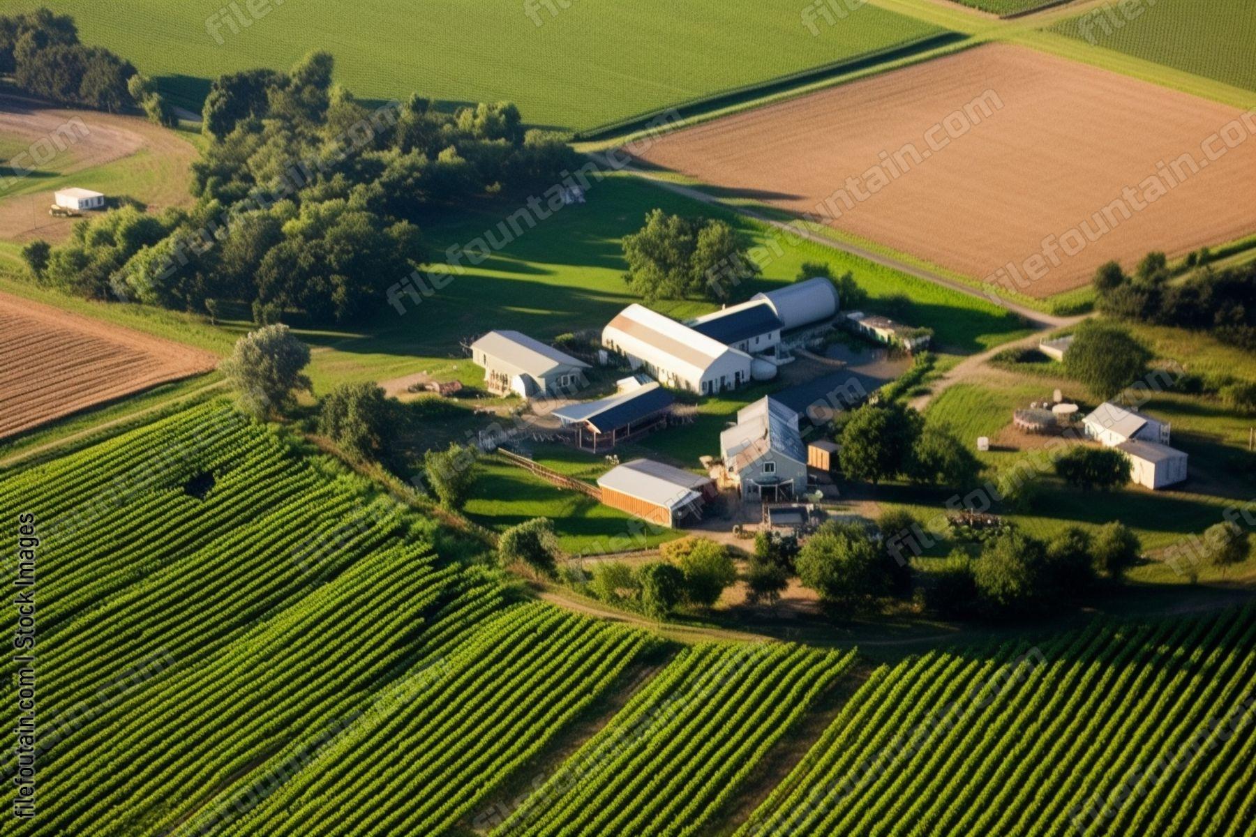 Aeriel View Of A Farm