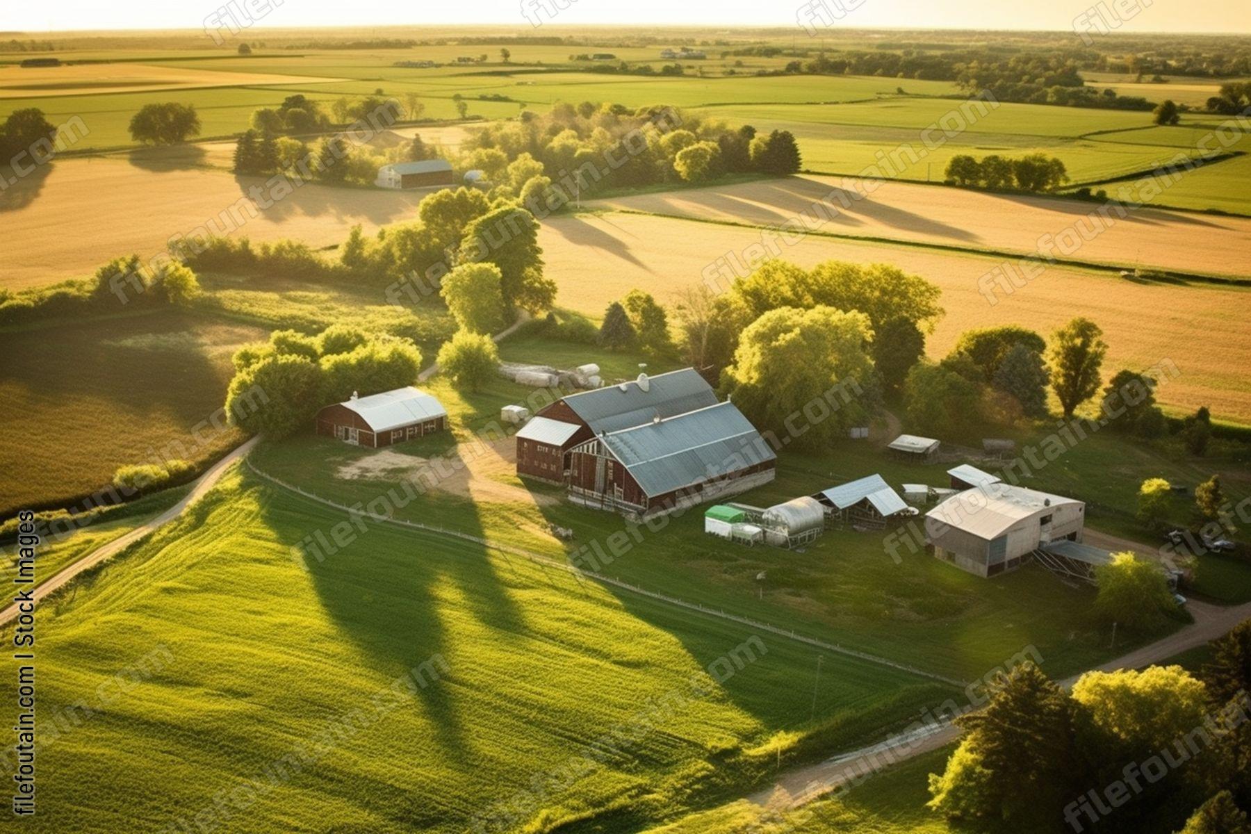 Aeriel View Of A Farm