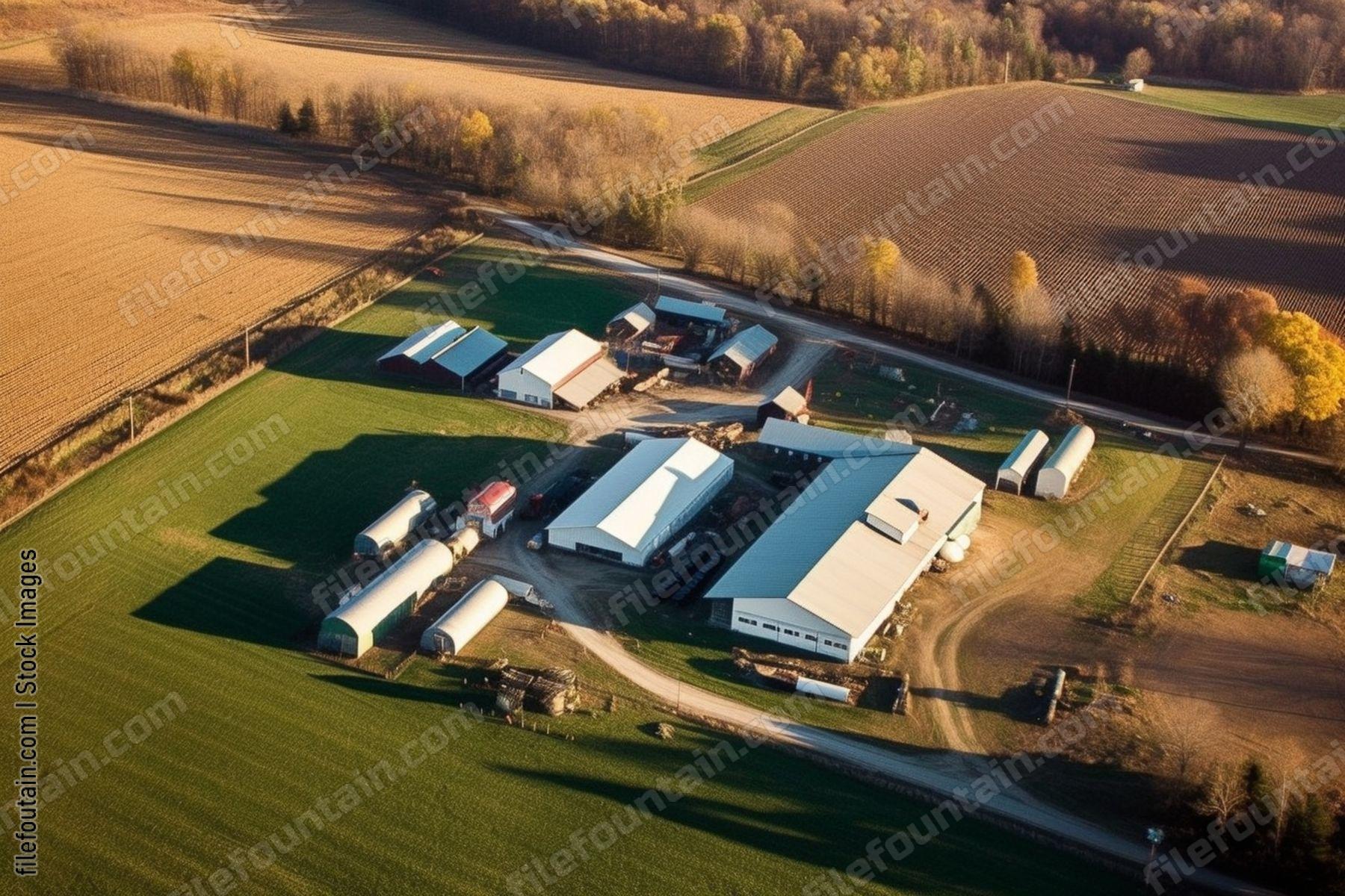 Aeriel View Of A Farm