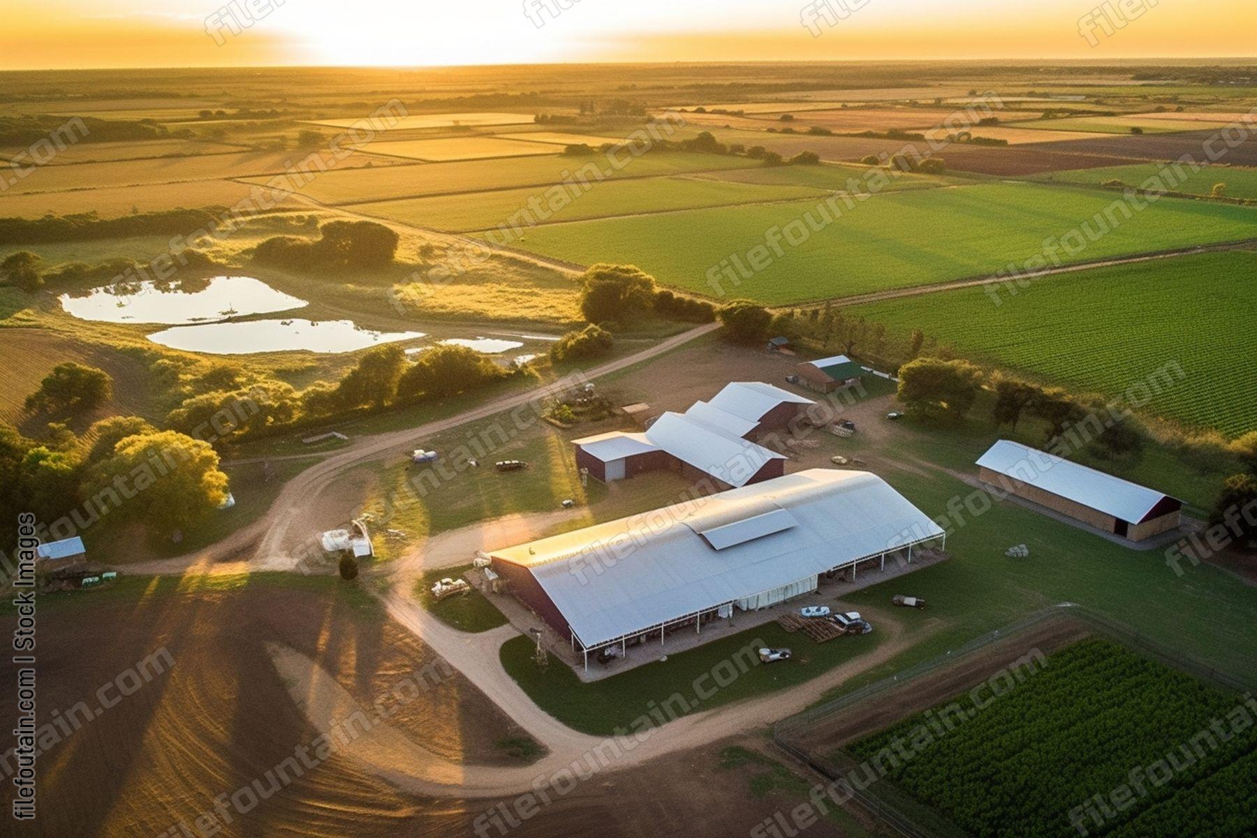 Aeriel View Of A Farm