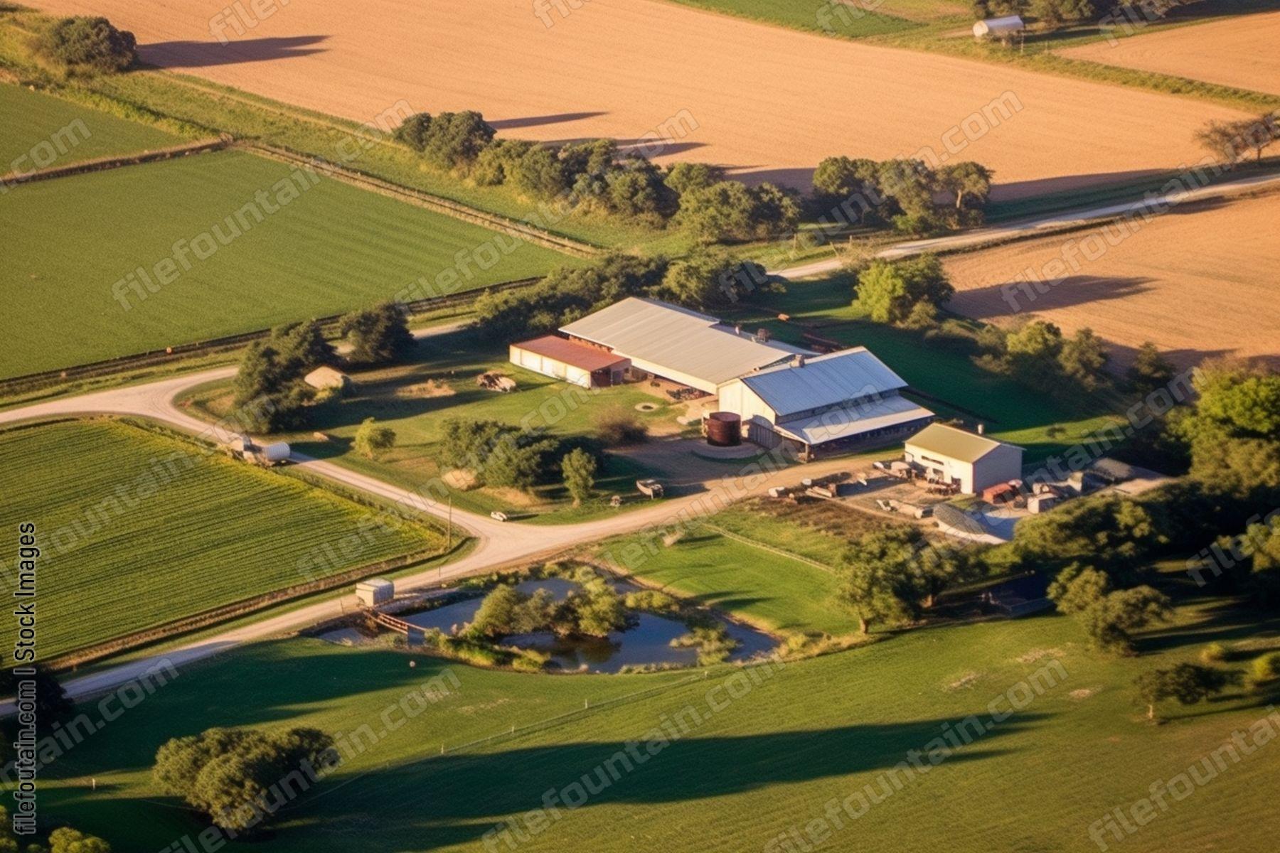 Aeriel View Of A Farm
