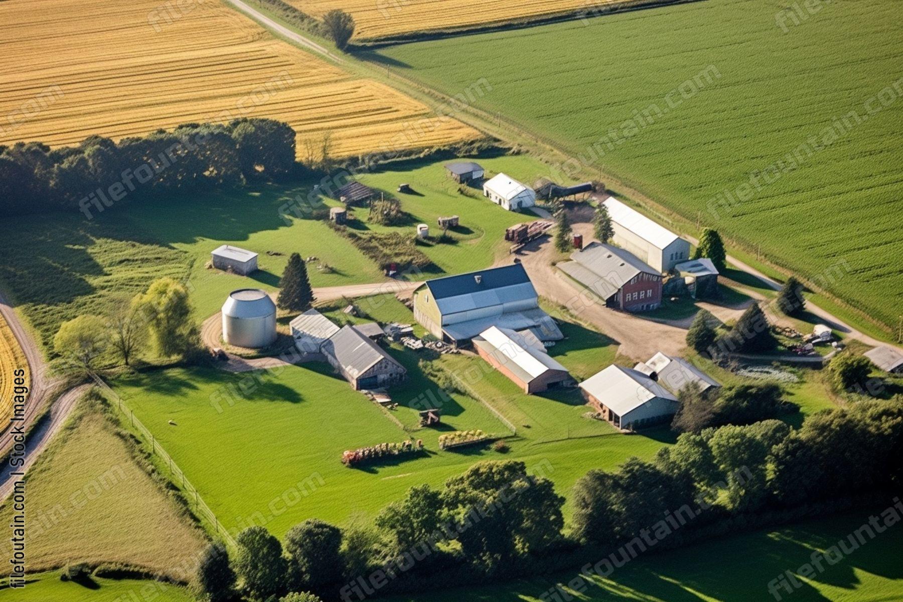 Aeriel View Of A Farm