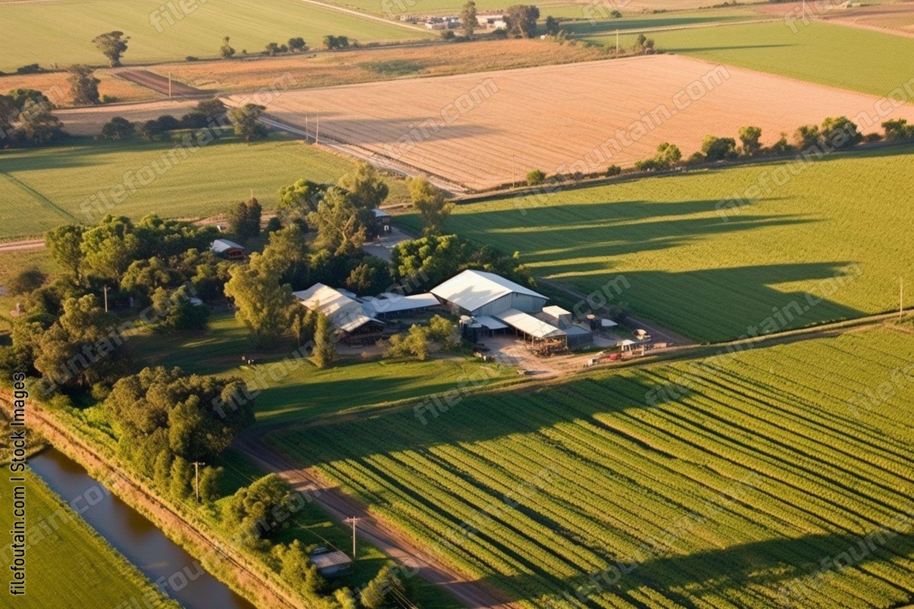 Aeriel View Of A Farm
