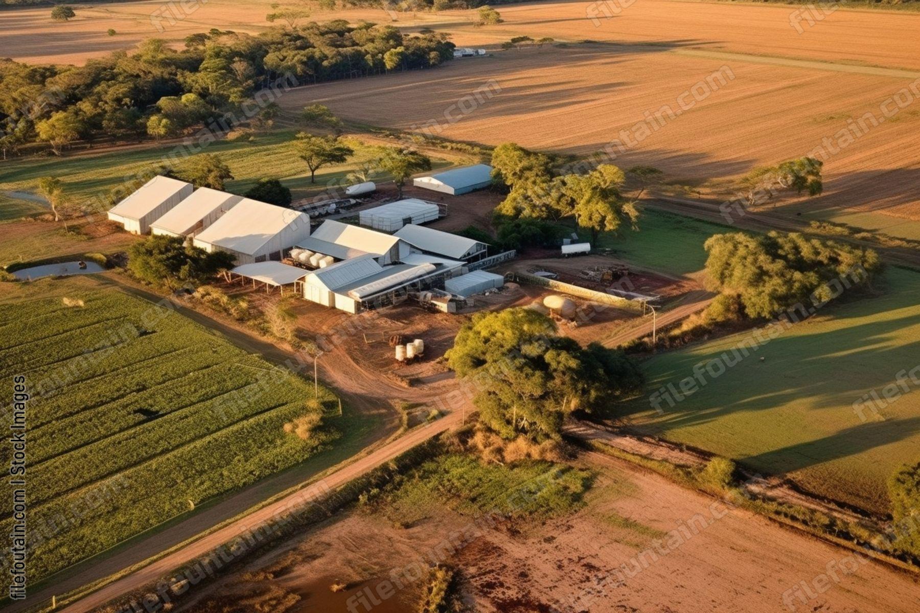 Aeriel View Of A Farm
