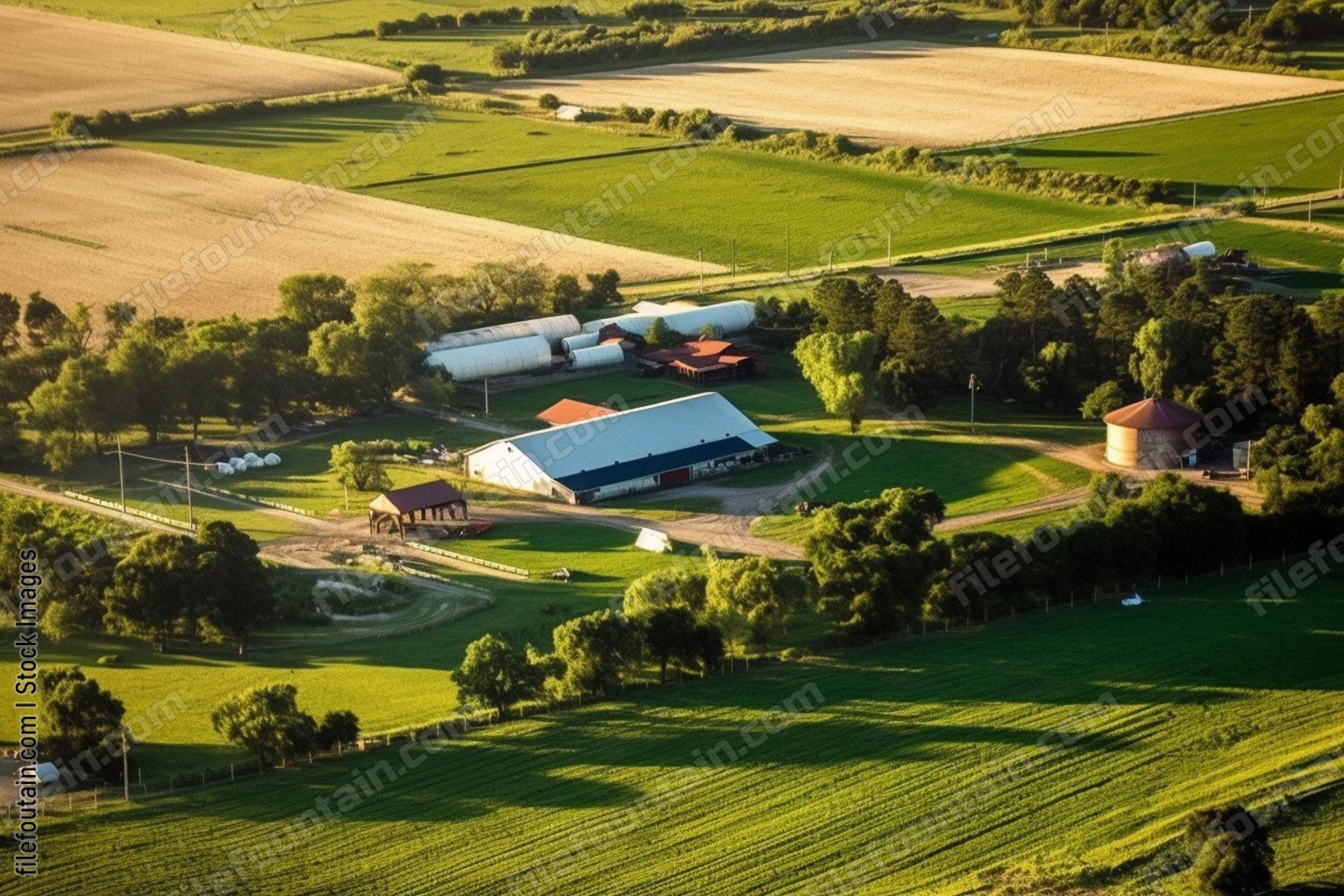 Aeriel View Of A Farm