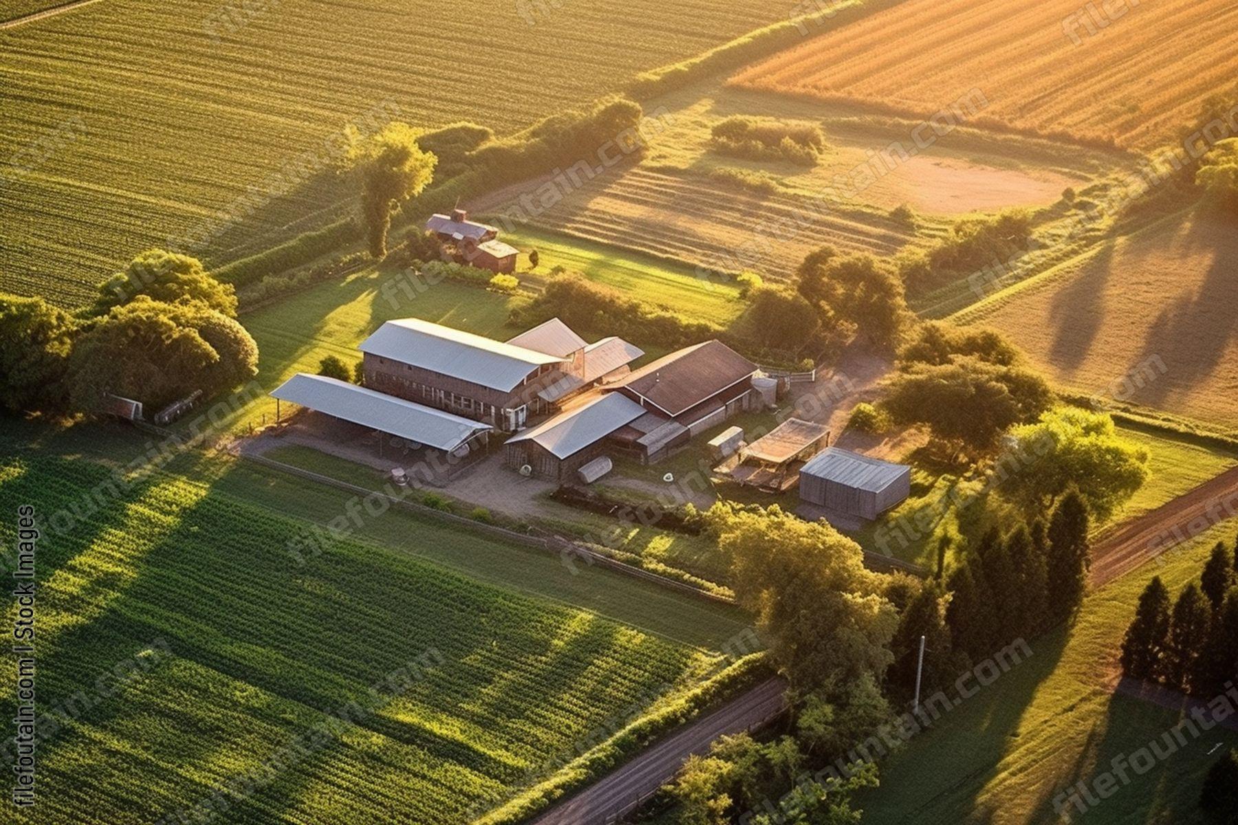 Aeriel View Of A Farm